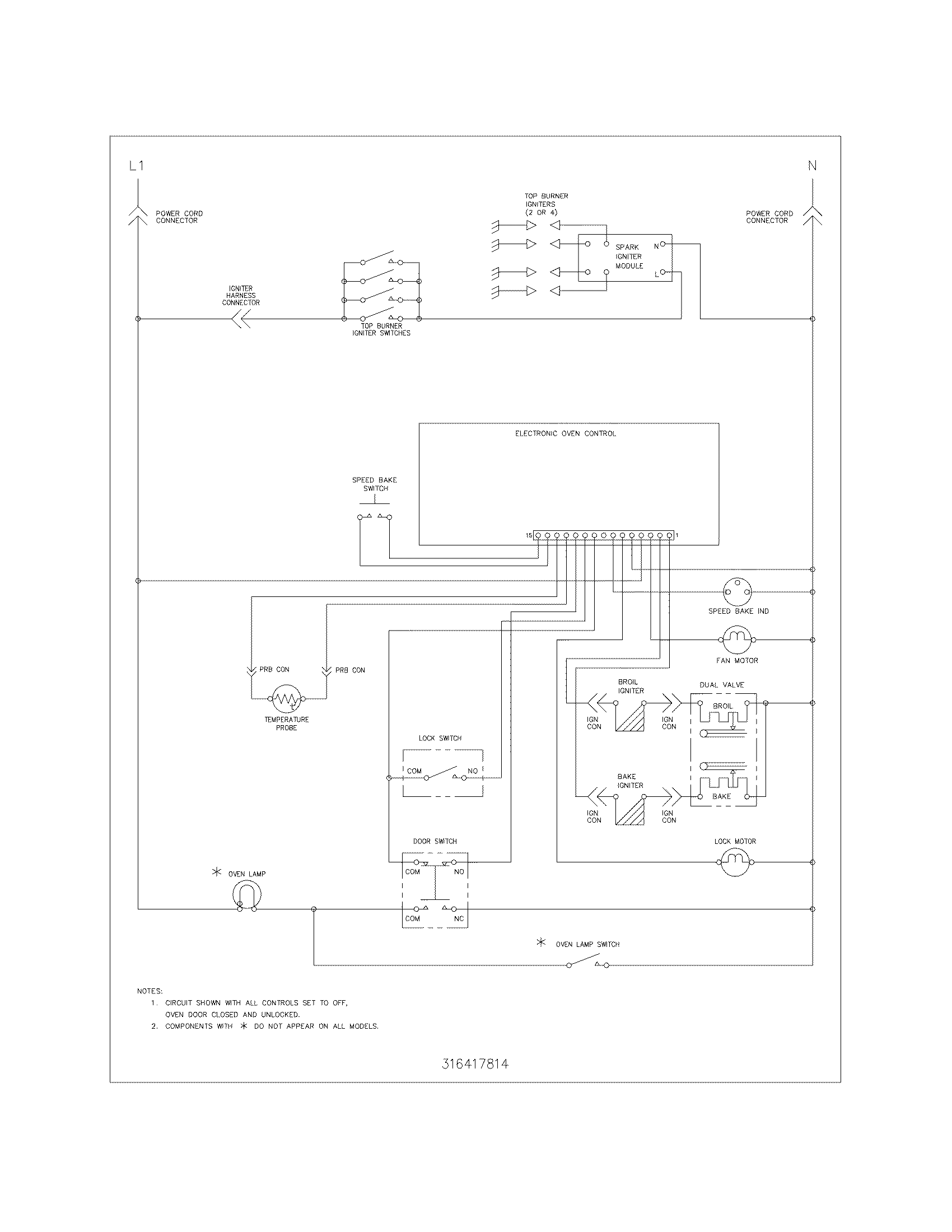 Frigidaire GLGFS75DCC wiring schematic diagram