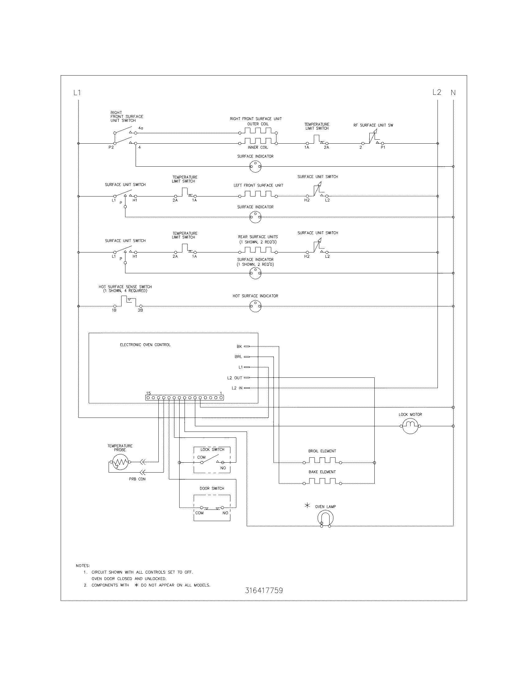 Frigidaire GLEF369DSF wiring schematic diagram