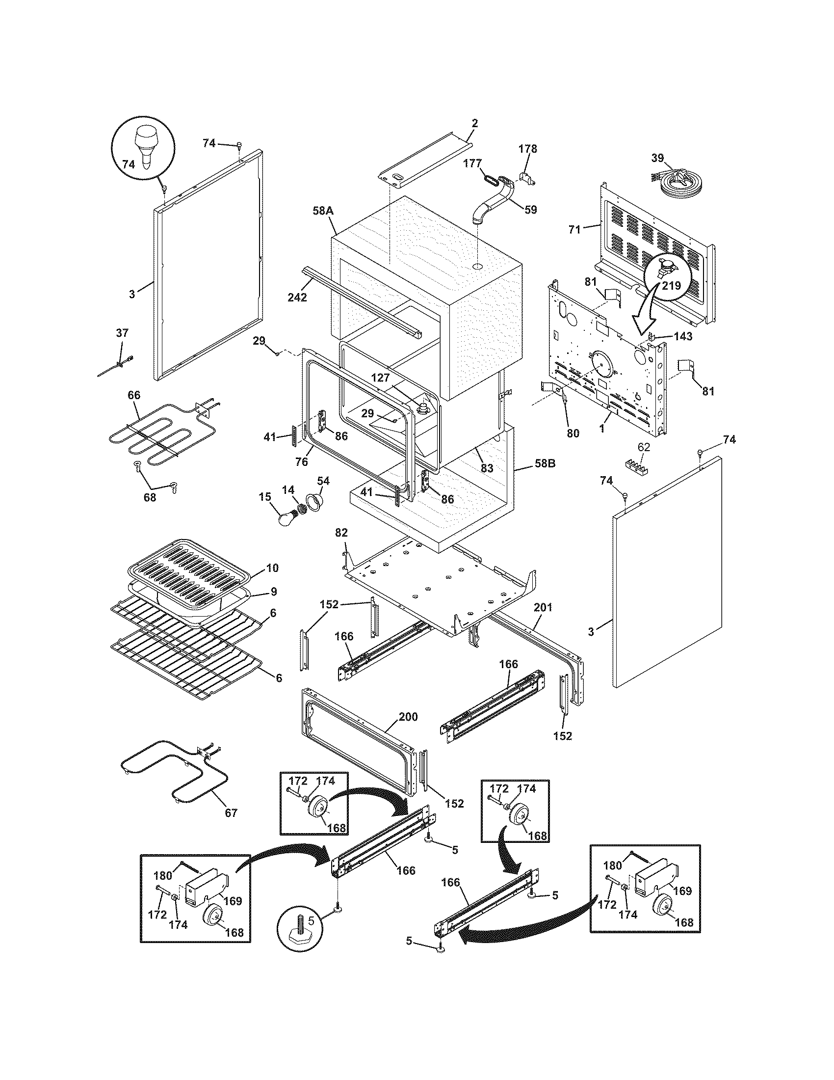 Frigidaire BFEF323ES1 body diagram