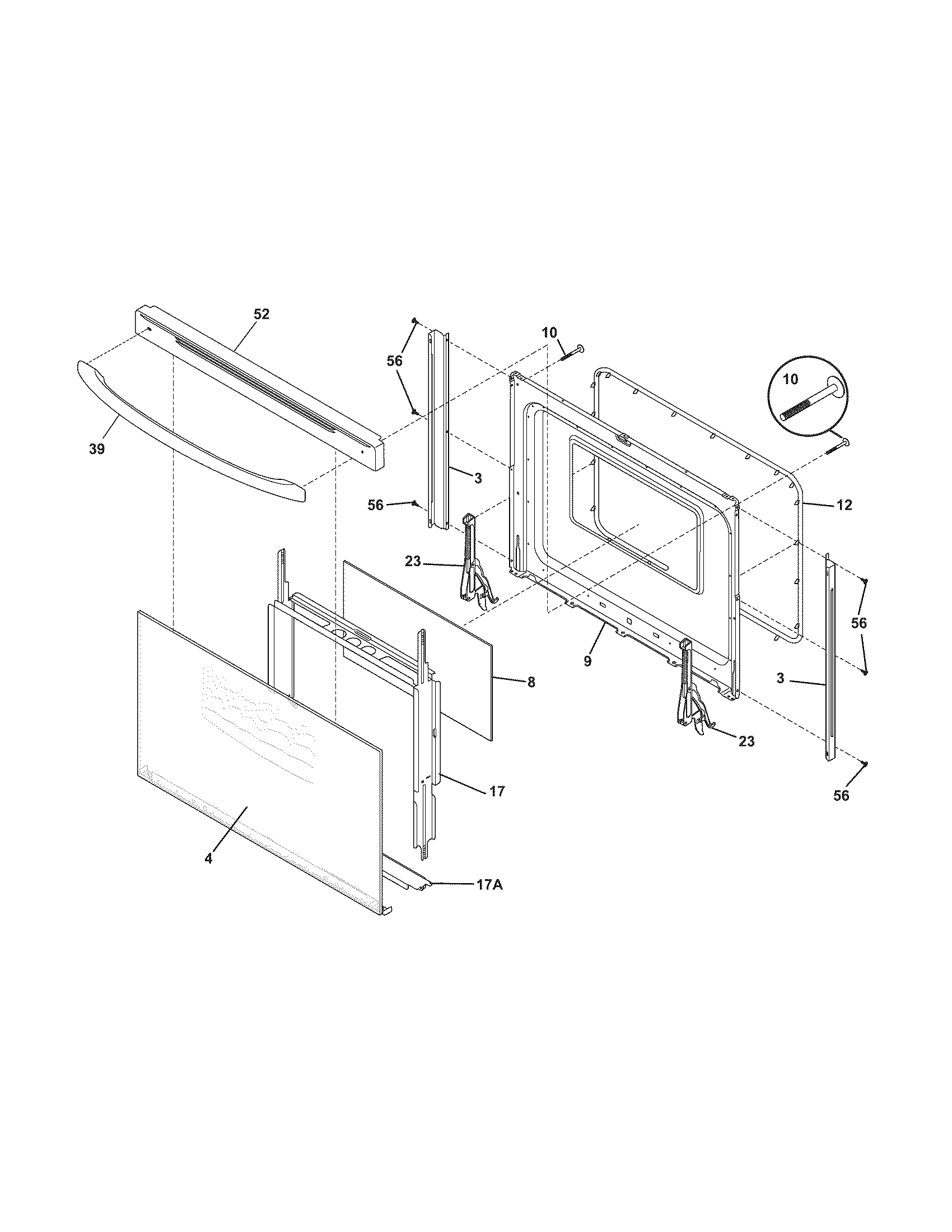 Frigidaire BFEF323ES1 door diagram