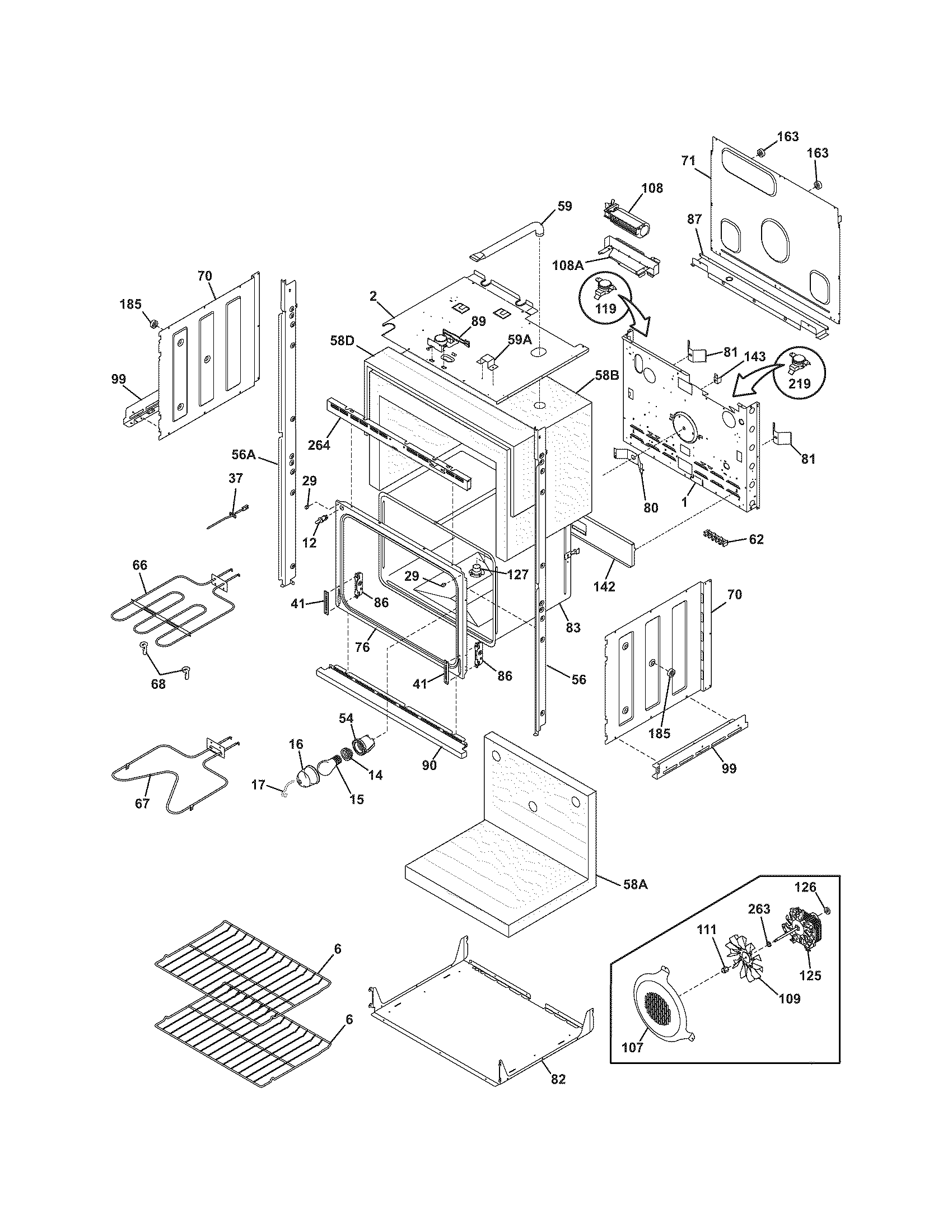 Frigidaire FEB27T7DCB lower oven diagram