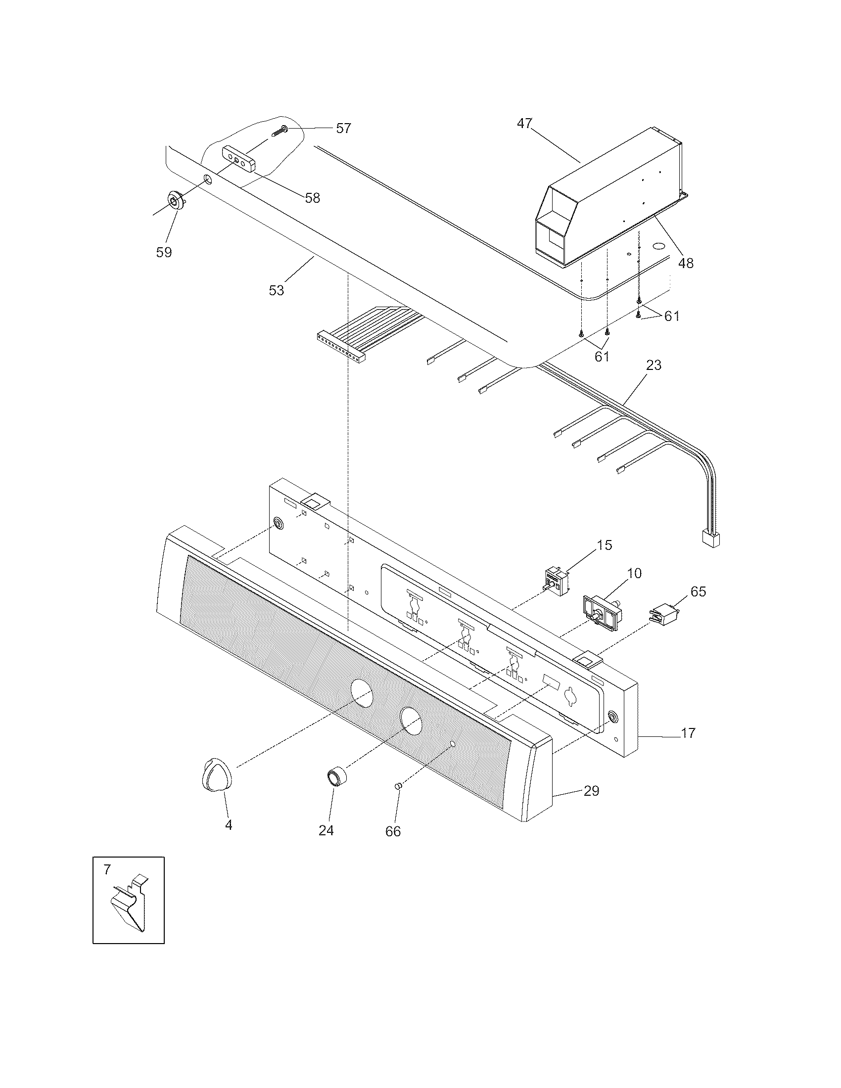 Frigidaire FCGD3000ES0 controls/top panel diagram