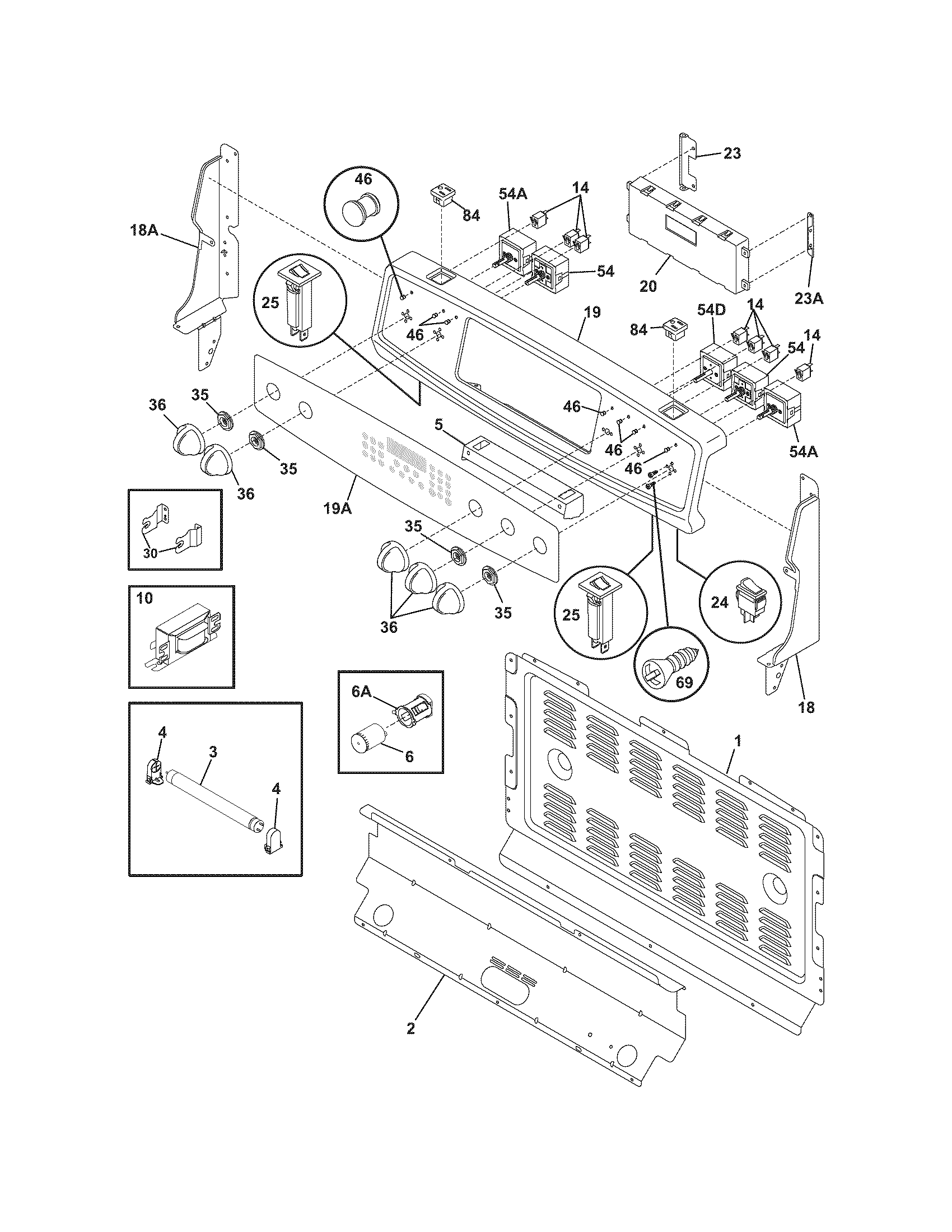 Crosley BES384EB1 backguard diagram