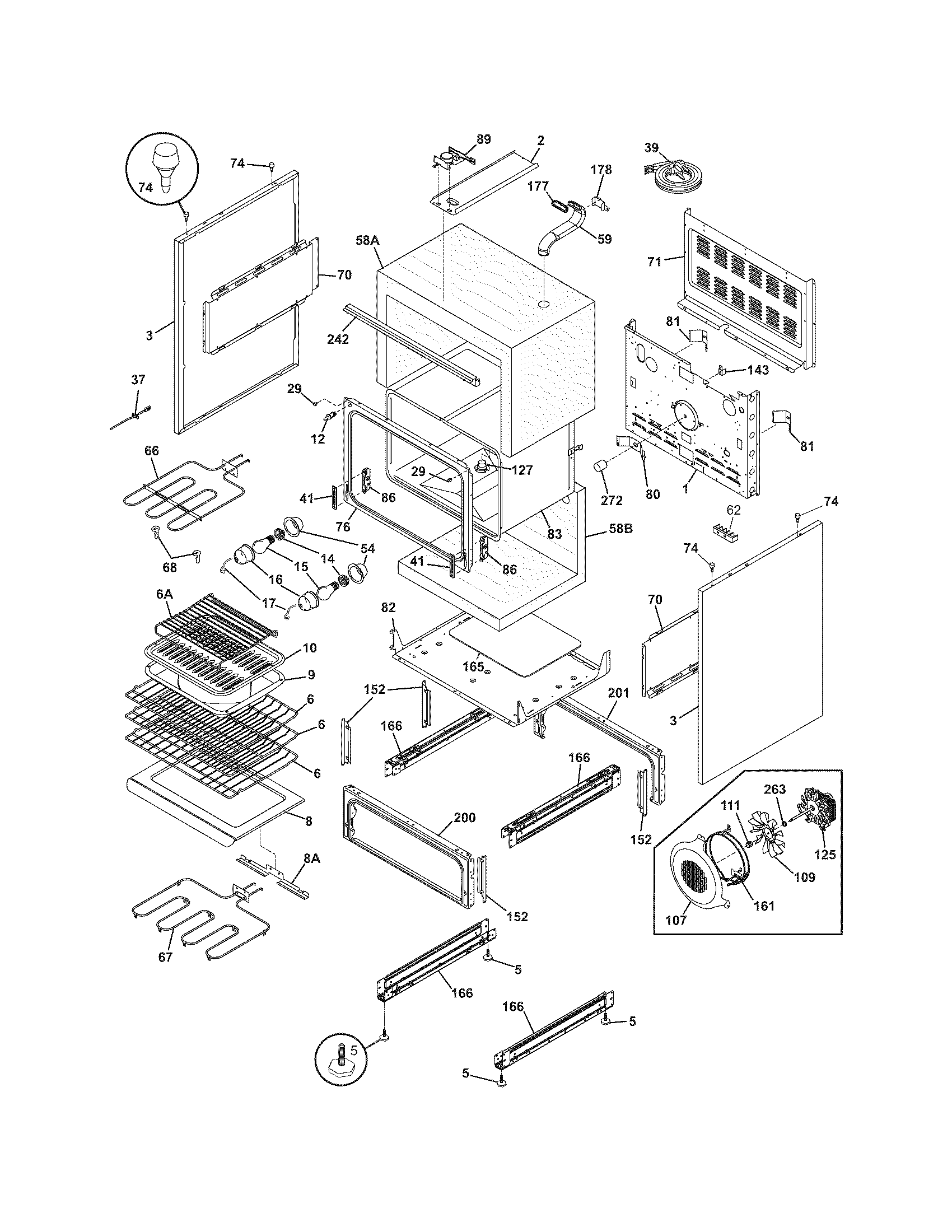 Crosley BES384EB1 body diagram