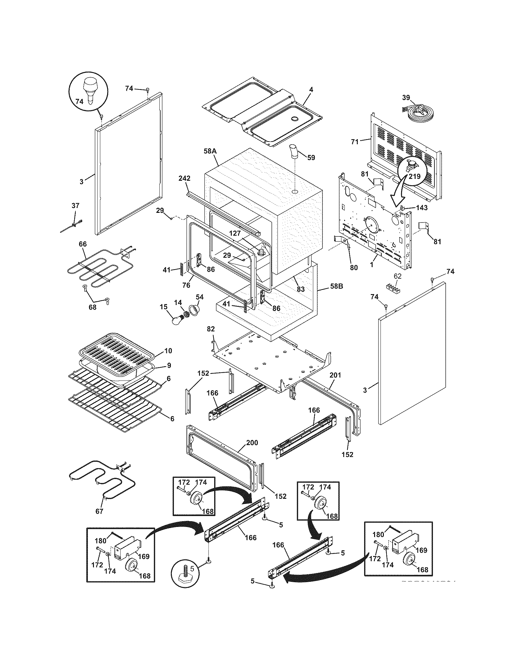 Crosley BEC318ES1 body diagram