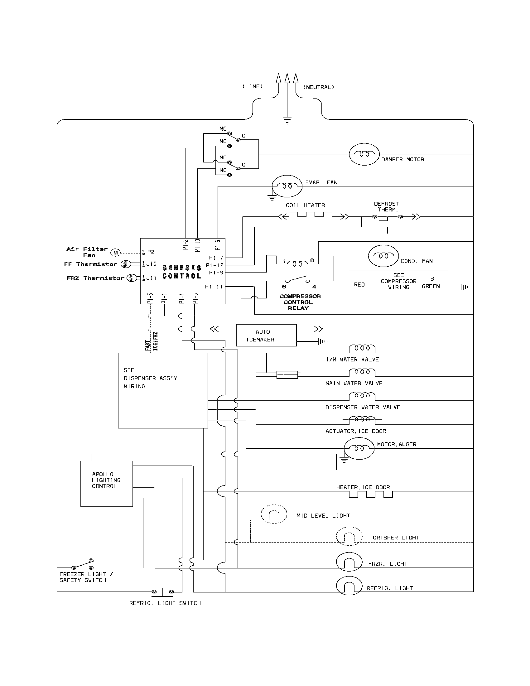 Frigidaire GLHS69EEPW7 wiring schematic diagram