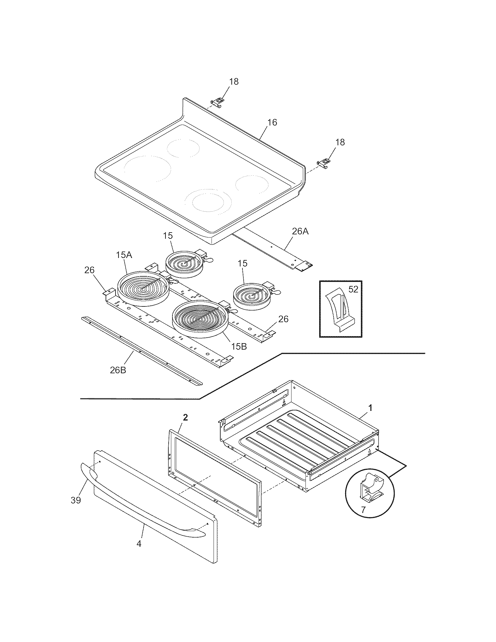 Kenmore 79096113408 top/drawer diagram