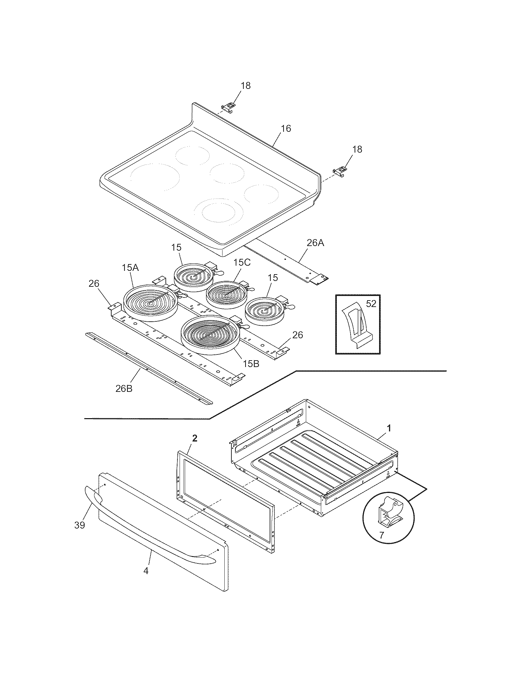 Kenmore 79096213409 top/drawer diagram