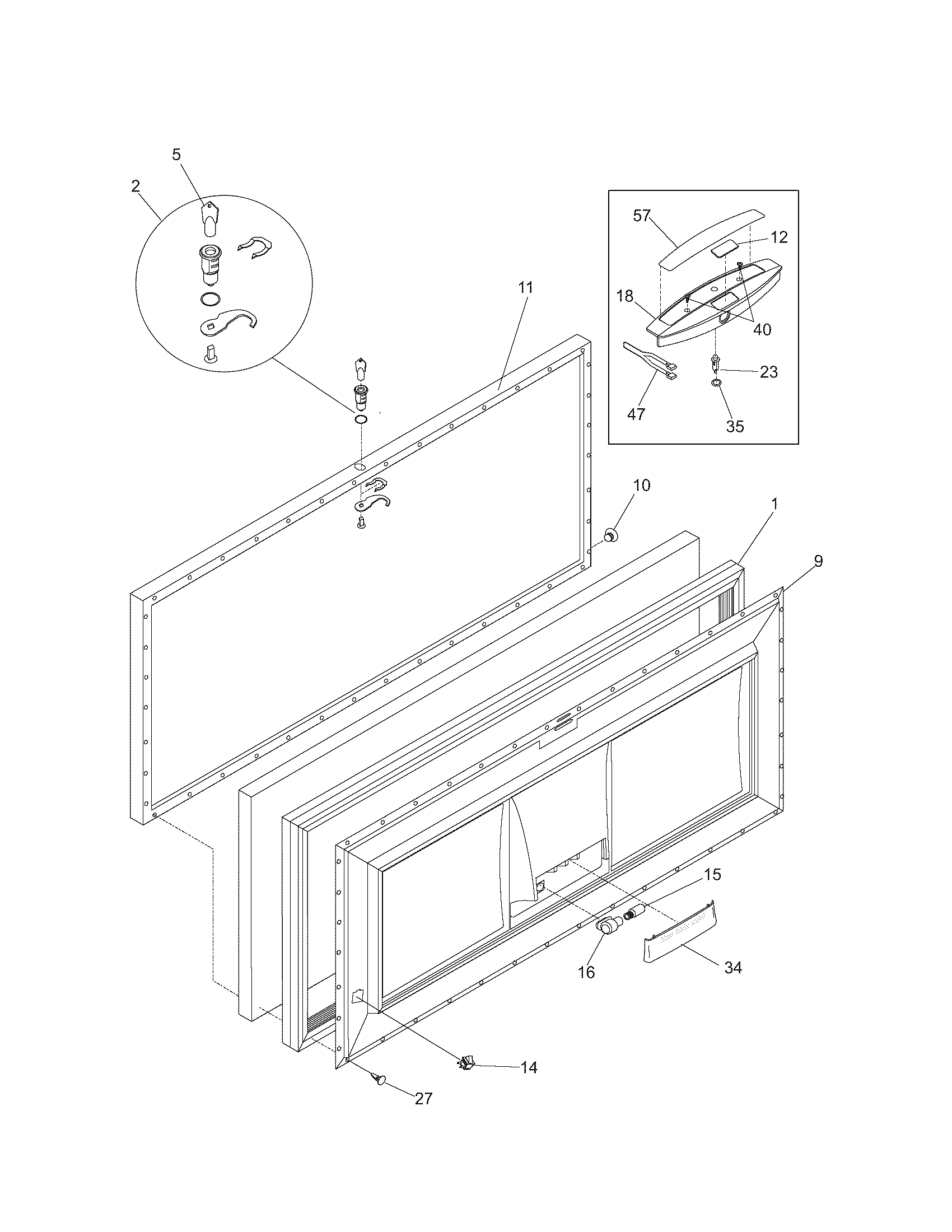 Kenmore Elite 25314542105 door diagram