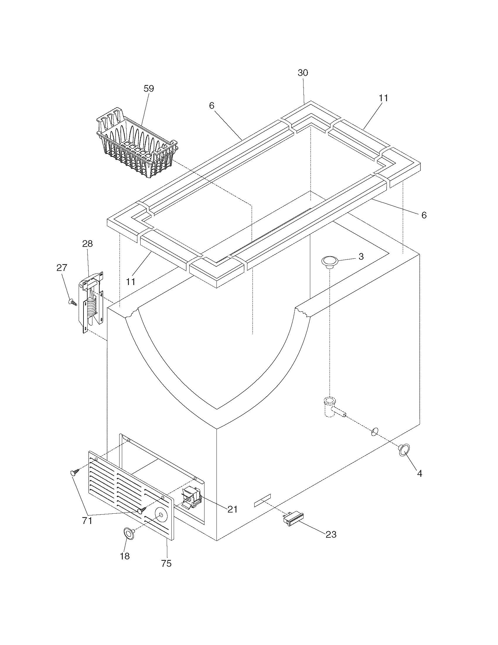 Frigidaire FFC0522DW6 cabinet diagram