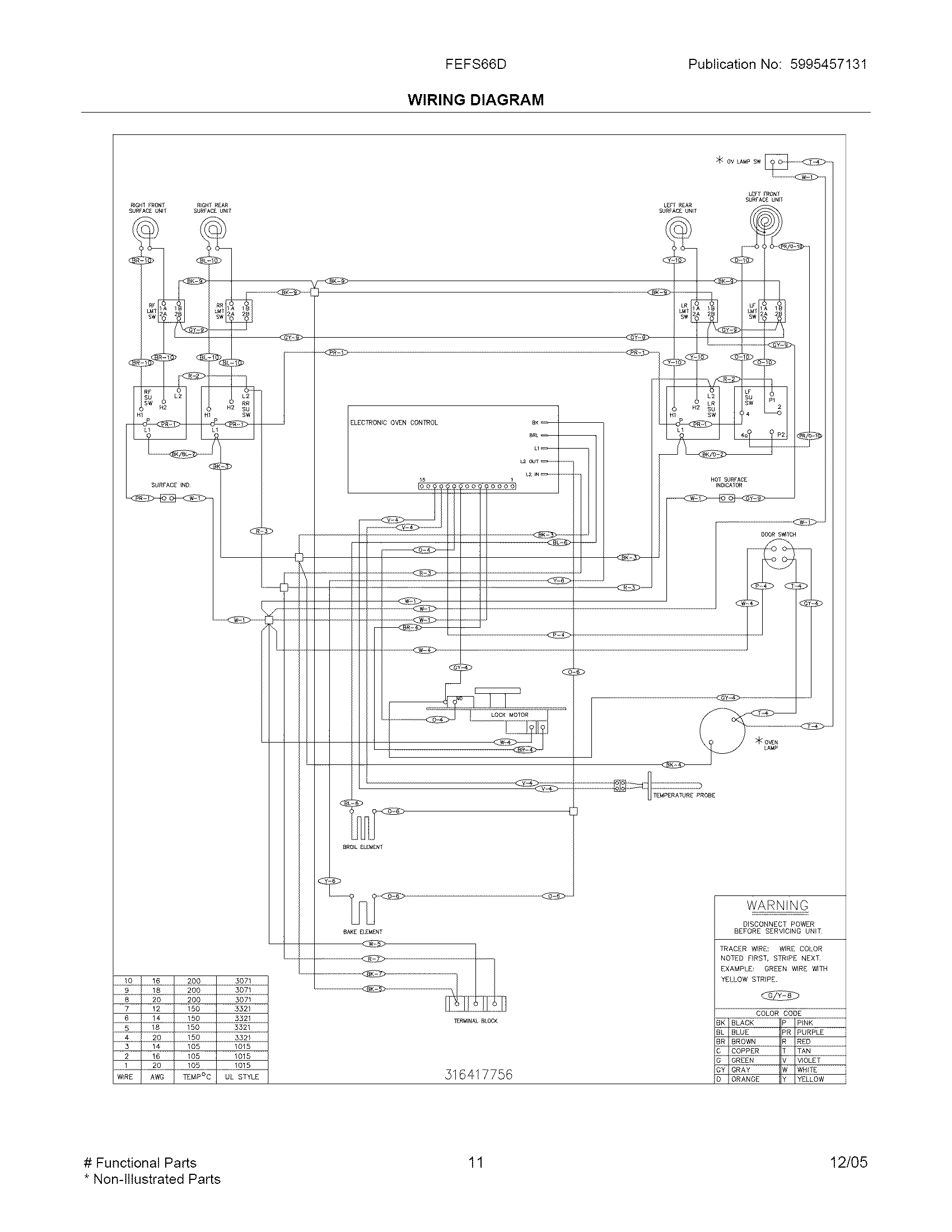 Frigidaire FEFS66DQG wiring diagram diagram
