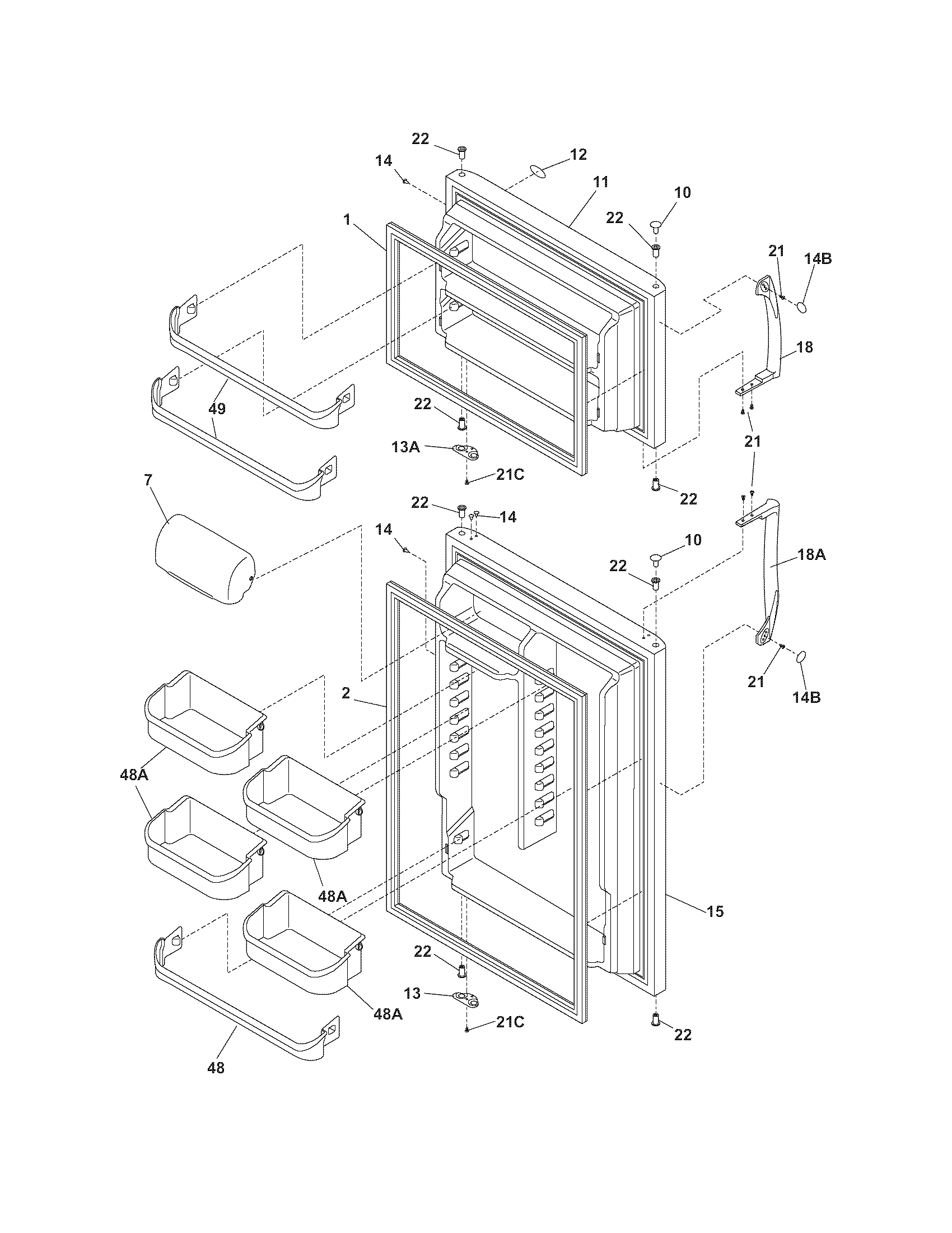 Frigidaire GLRT86TEKB door diagram