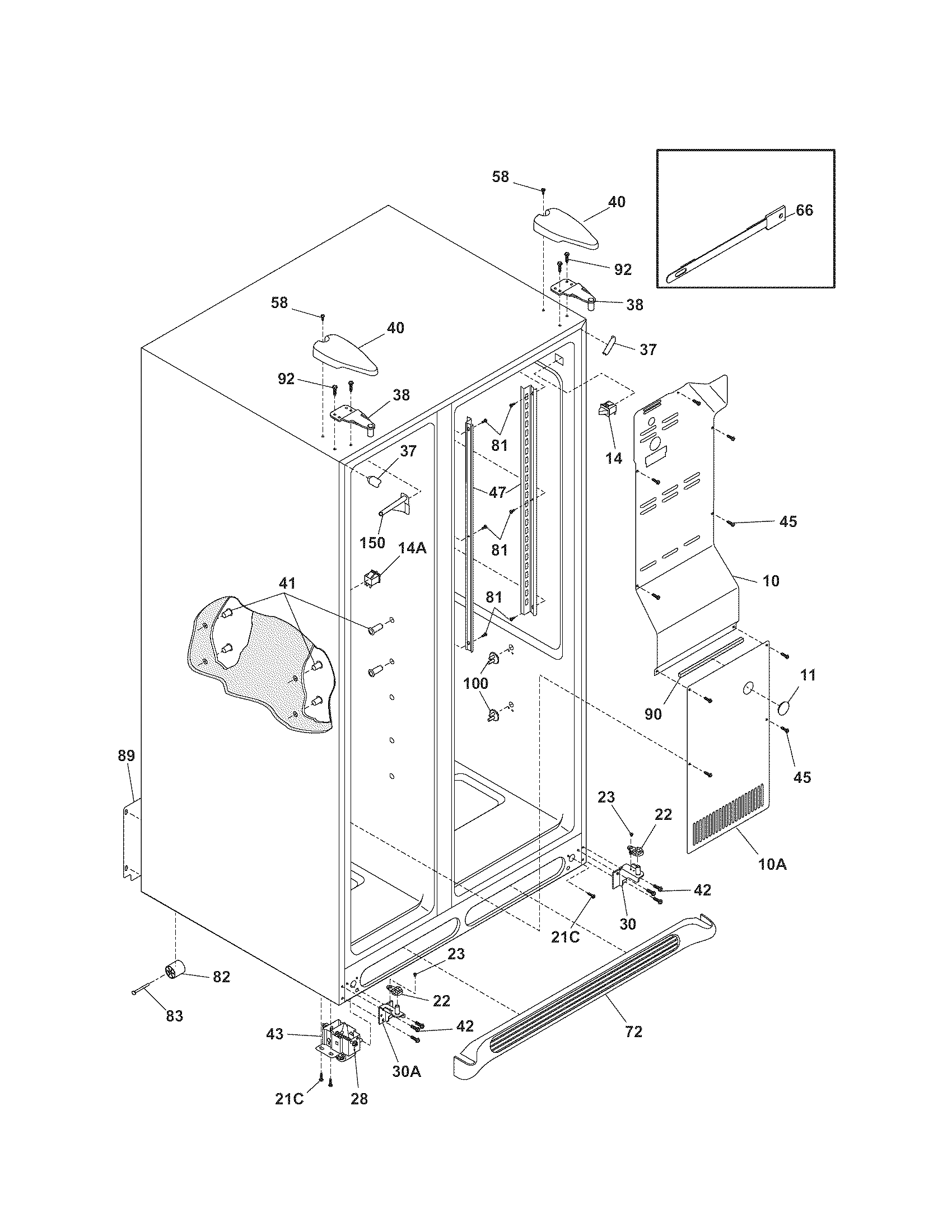 Kenmore 25354369406 cabinet diagram