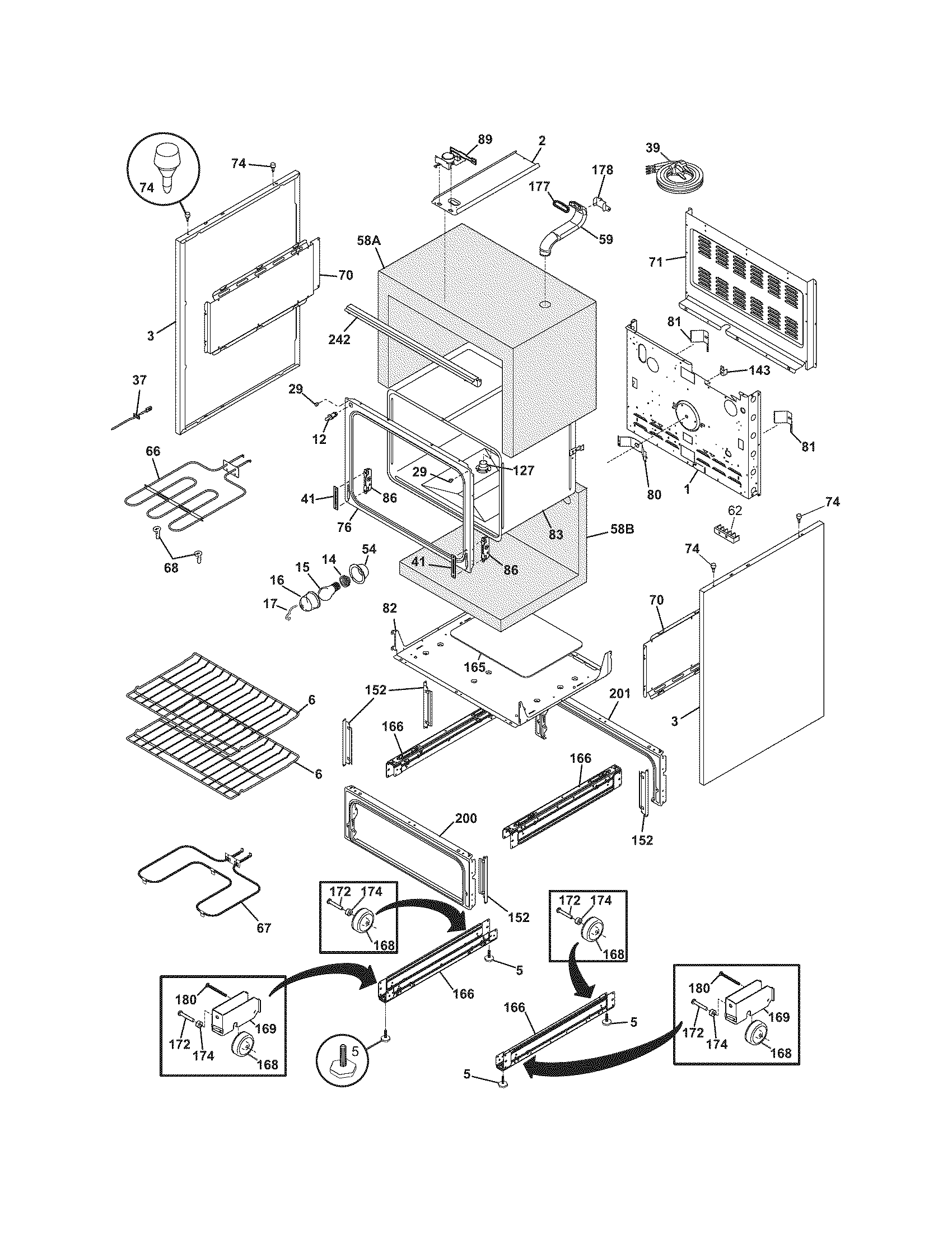 Frigidaire CFEF372EC3 body diagram