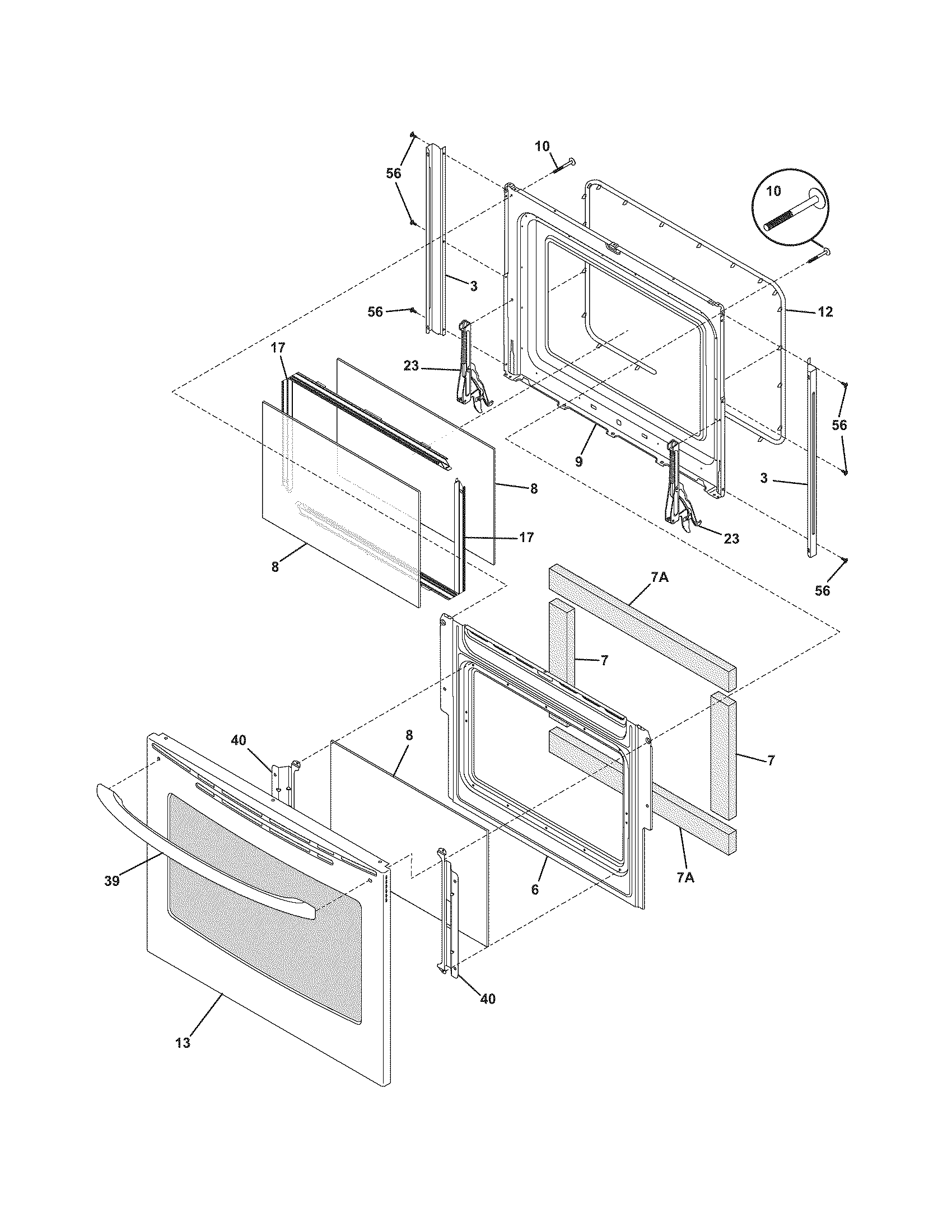 Frigidaire CFEF372EC3 door diagram