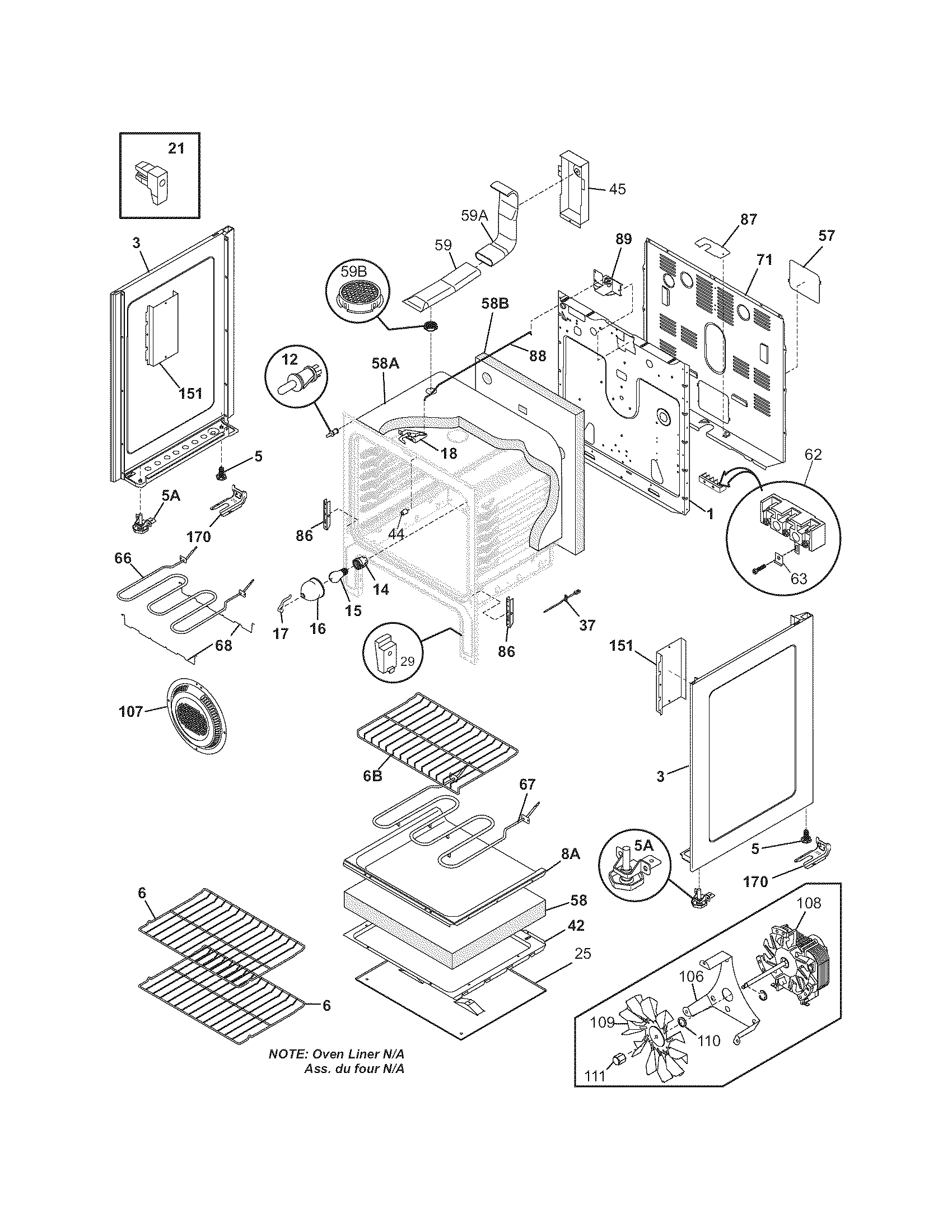 Frigidaire GLEFS79DQH body diagram