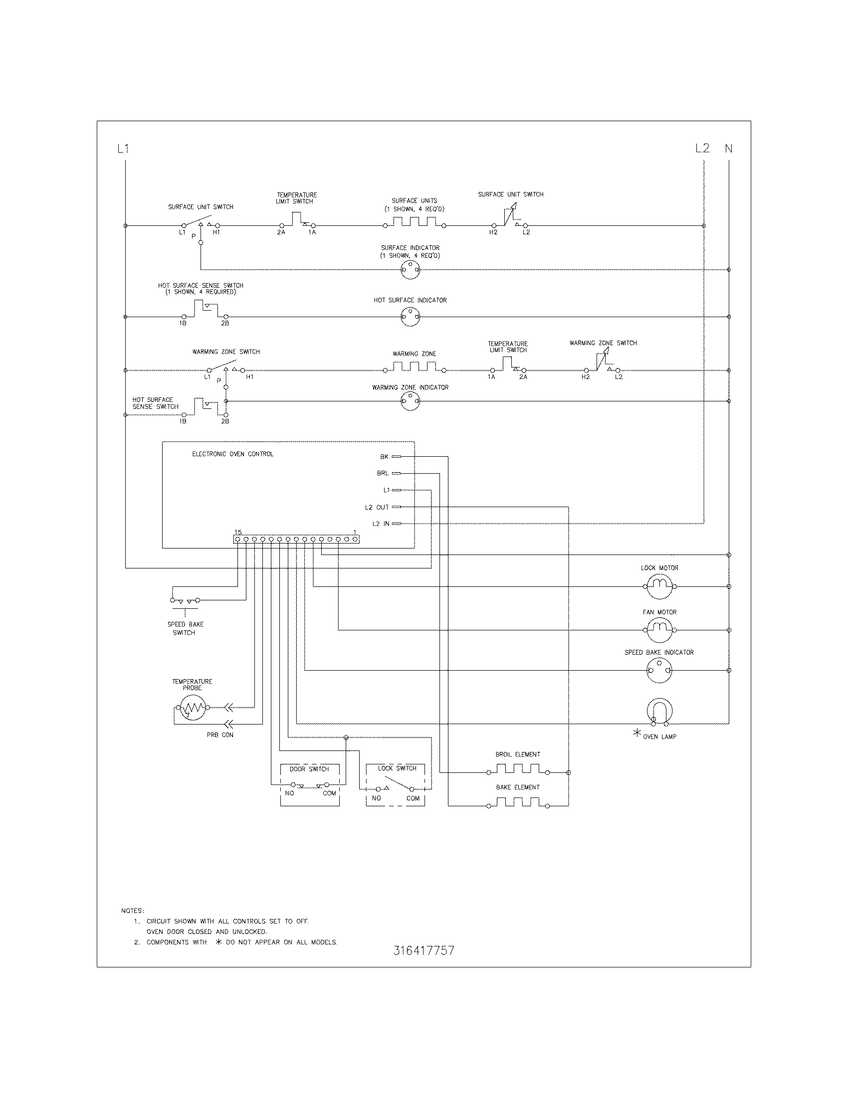 Frigidaire GLEFS79DQH wiring schematic diagram