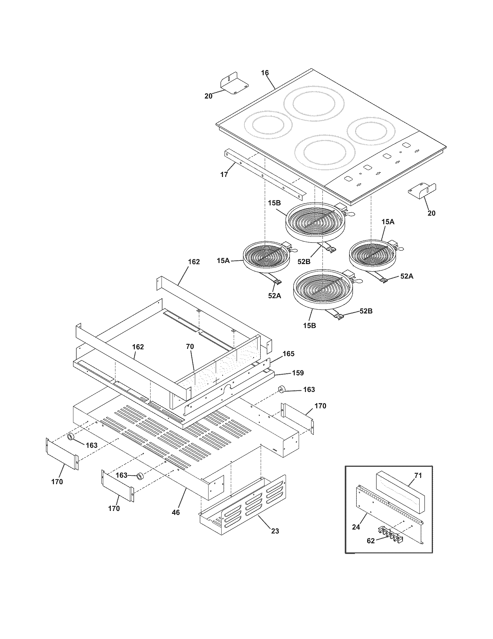 Frigidaire GLEC30S9EBB maintop diagram