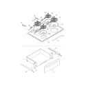 Frigidaire FES300EBB top/drawer diagram
