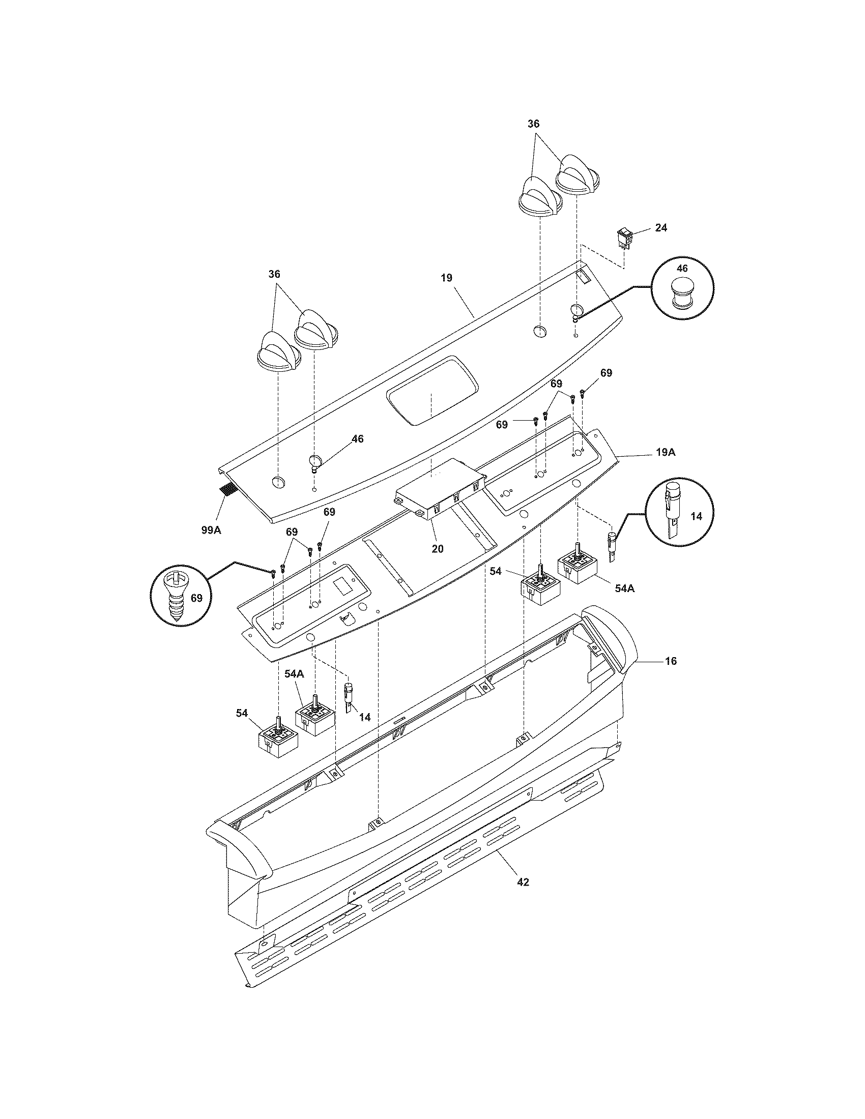 Frigidaire FED300ESB backguard diagram