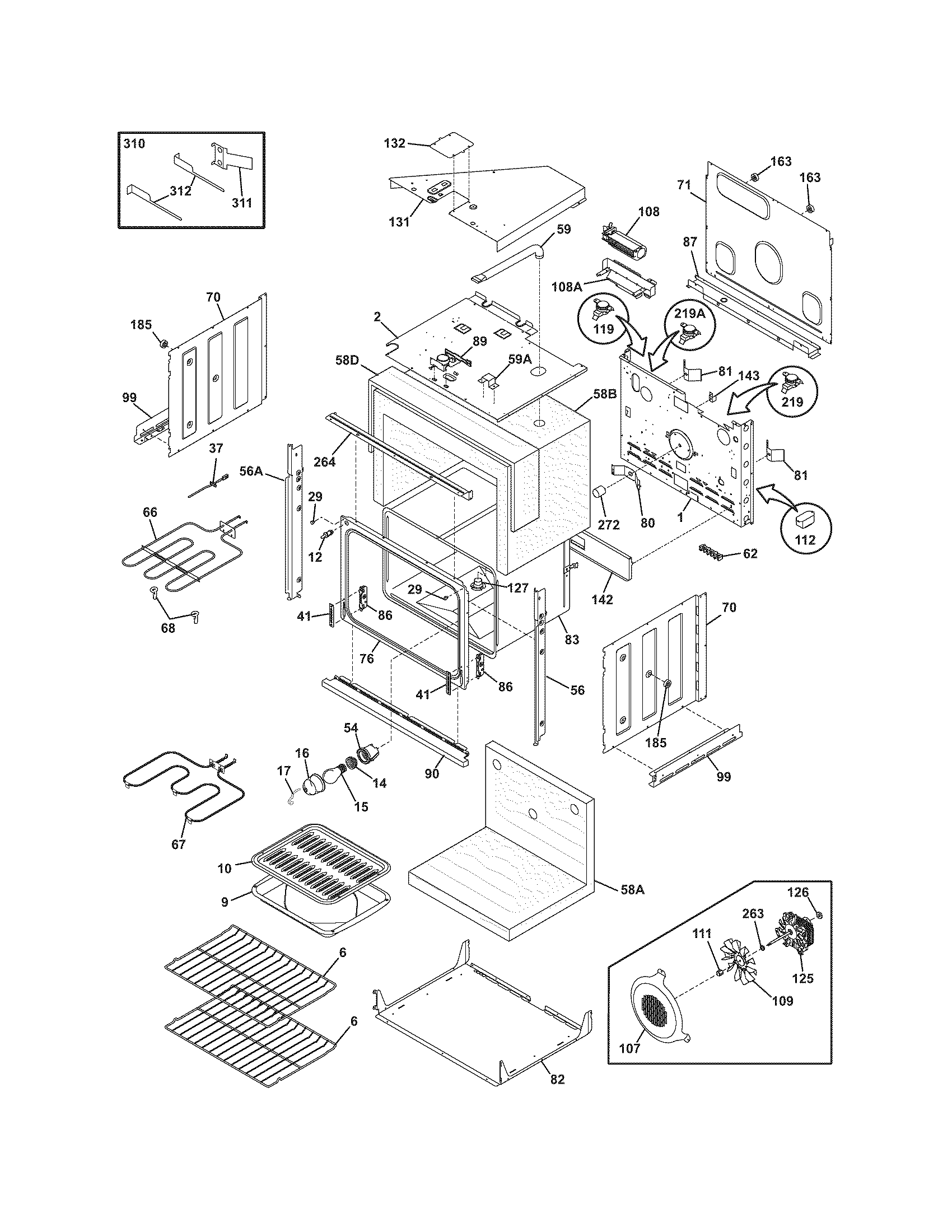Frigidaire FEB30S6DCC body diagram