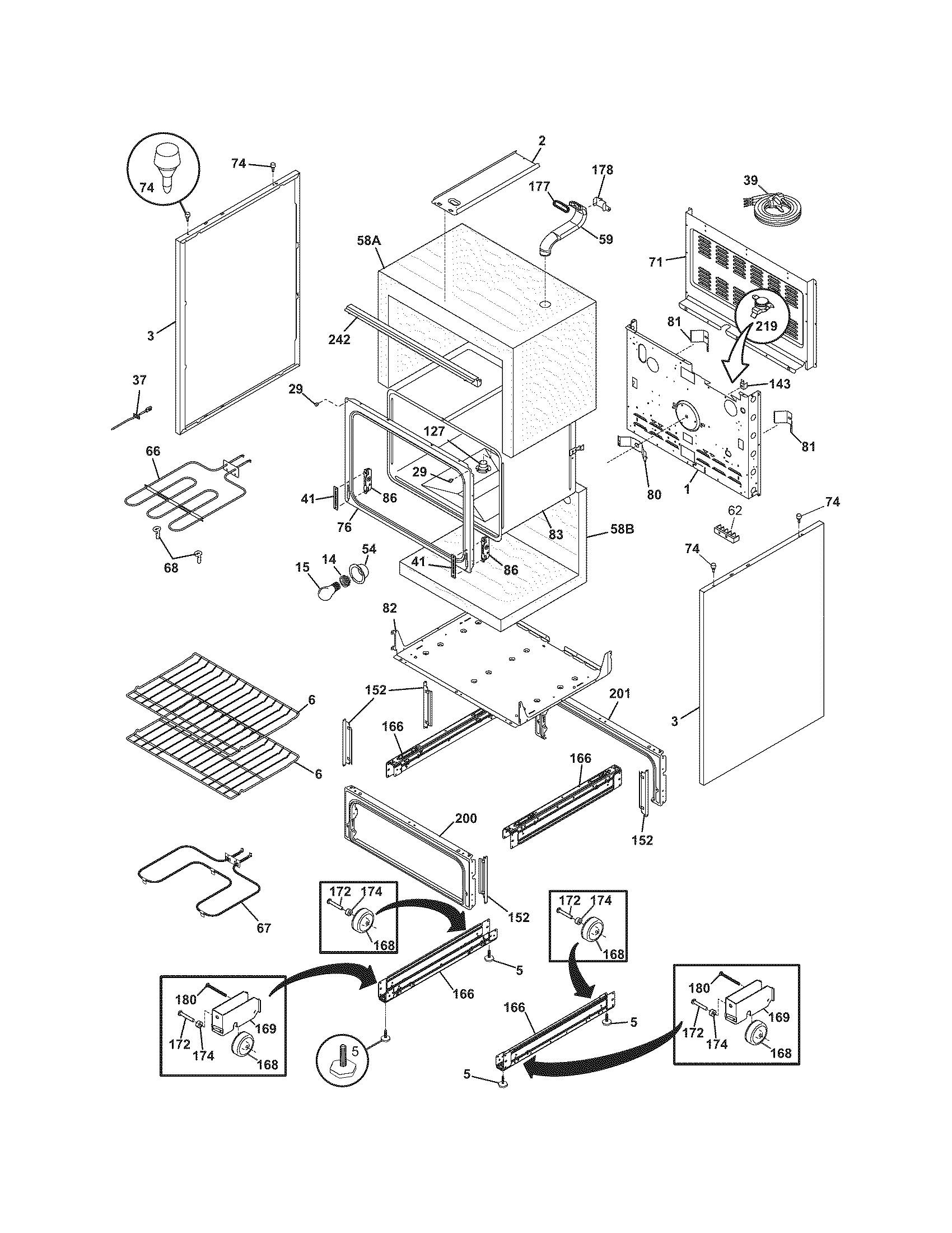 Frigidaire CFEF322ES3 body diagram