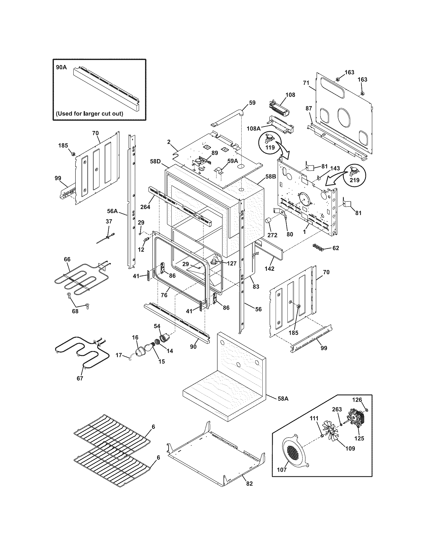 Frigidaire FEB30T6DCC lower oven diagram