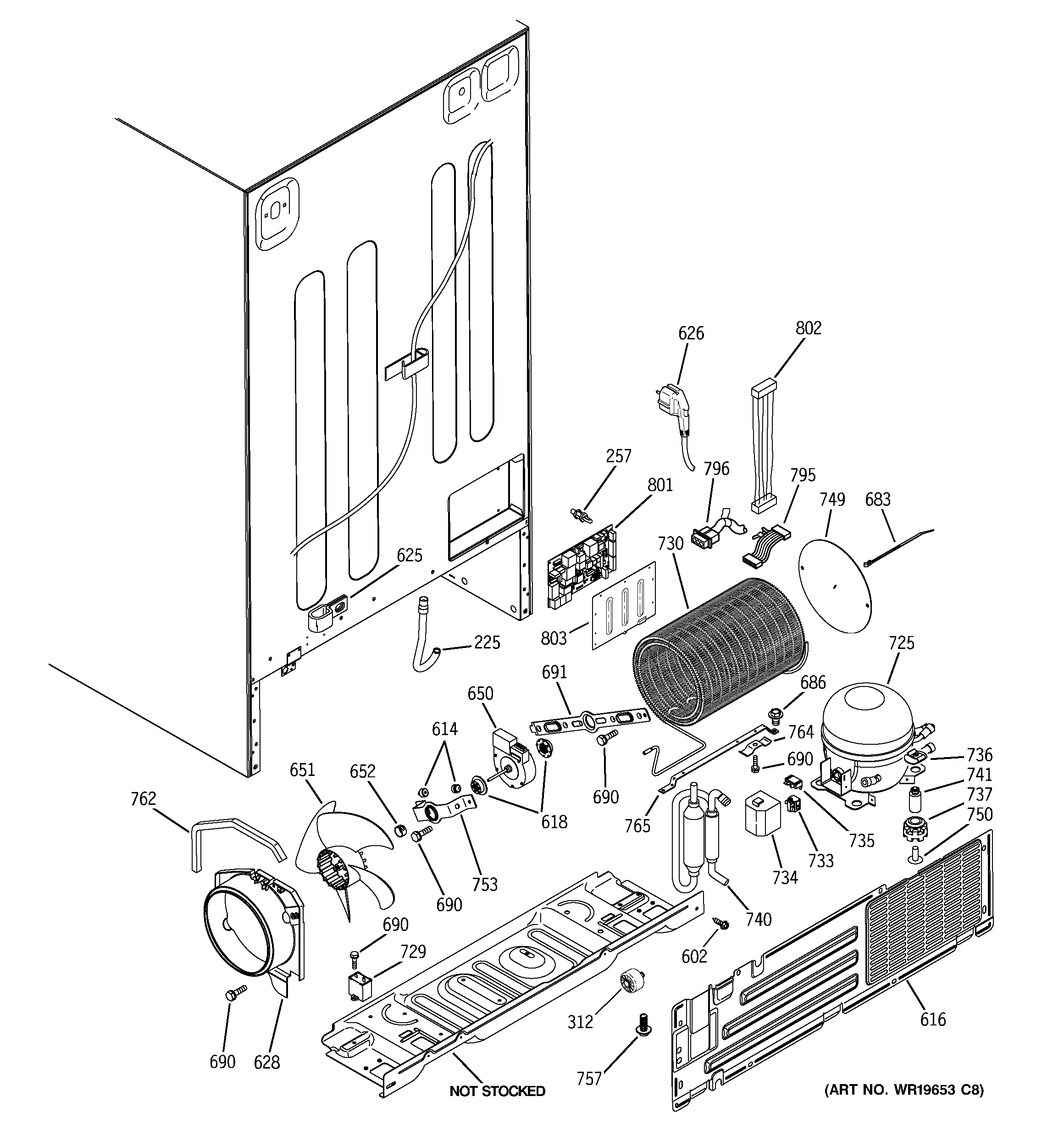 RCA RSK25LASACCC sealed system & mother board diagram