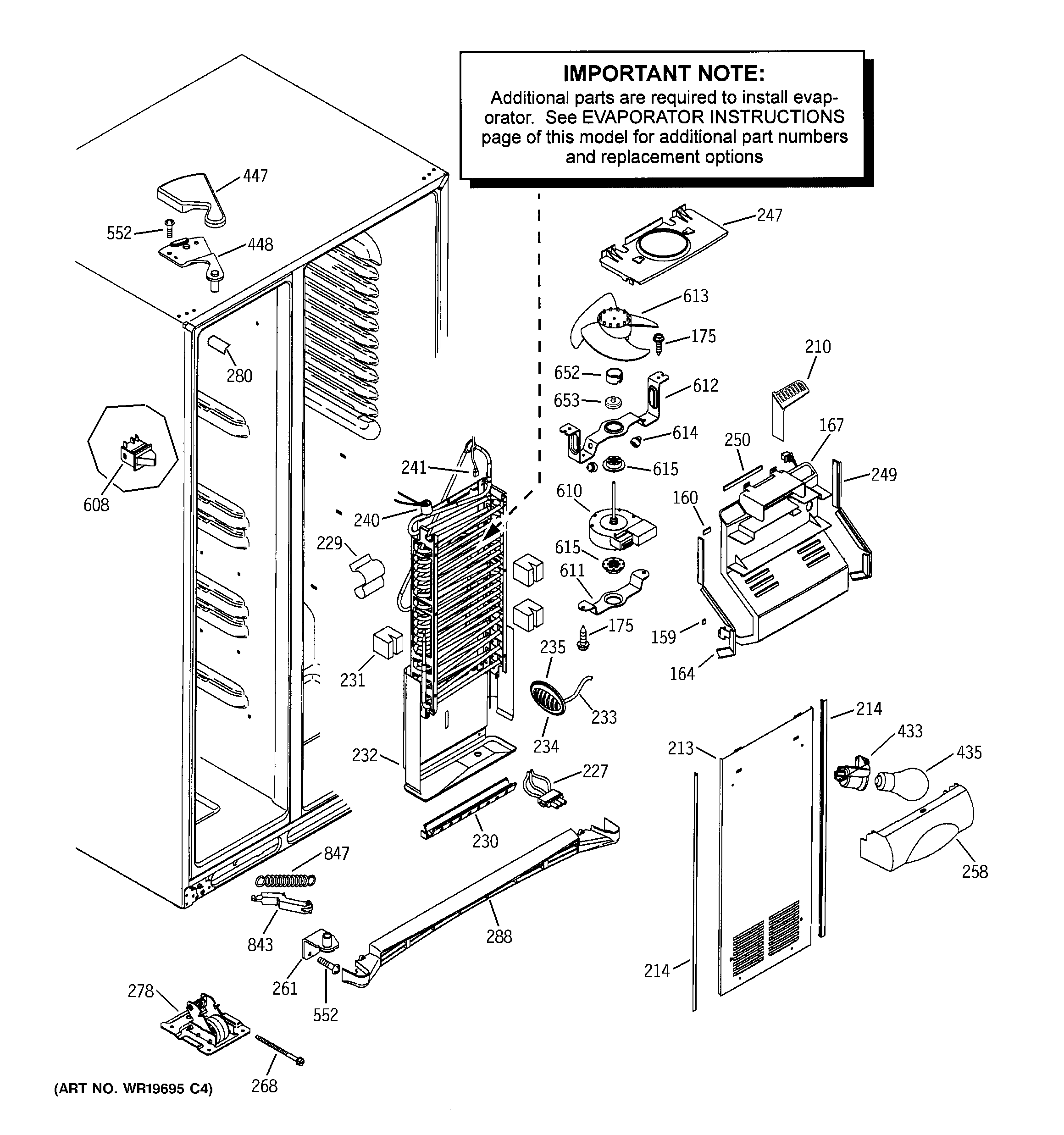 RCA RSK25LCMKCCC freezer section diagram