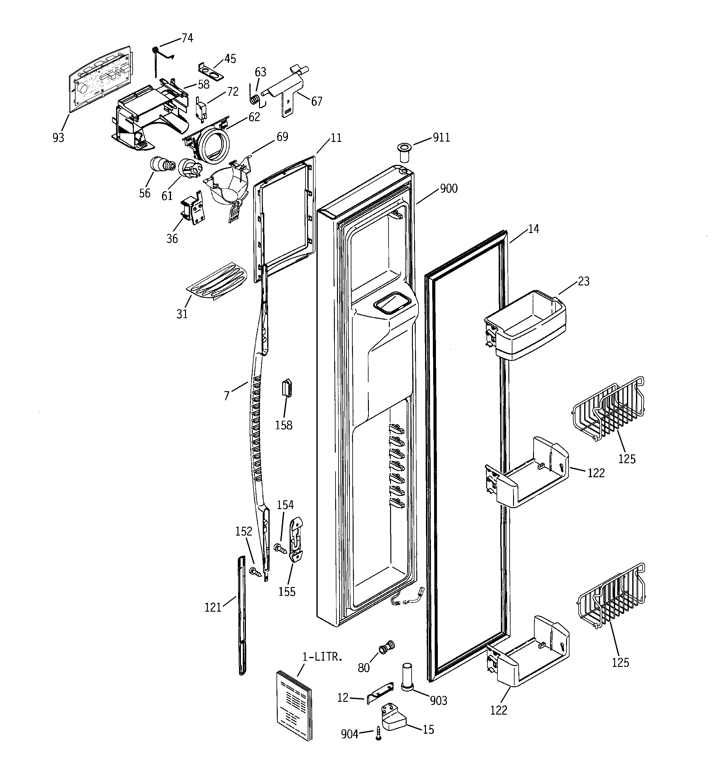 RCA RSK29NHSACCC freezer door diagram
