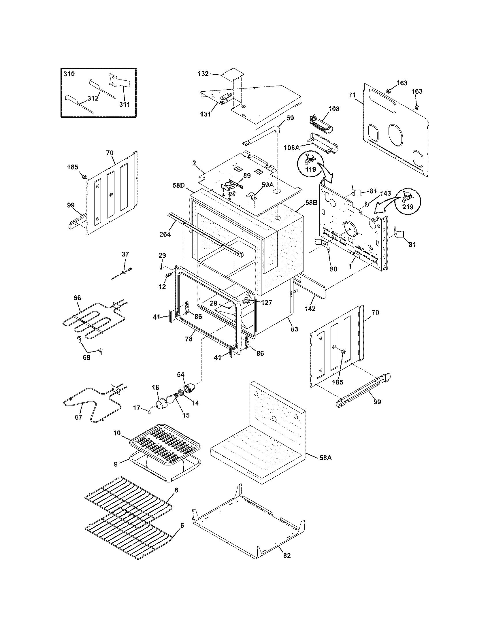 Frigidaire FEB27T5DSC upper oven diagram