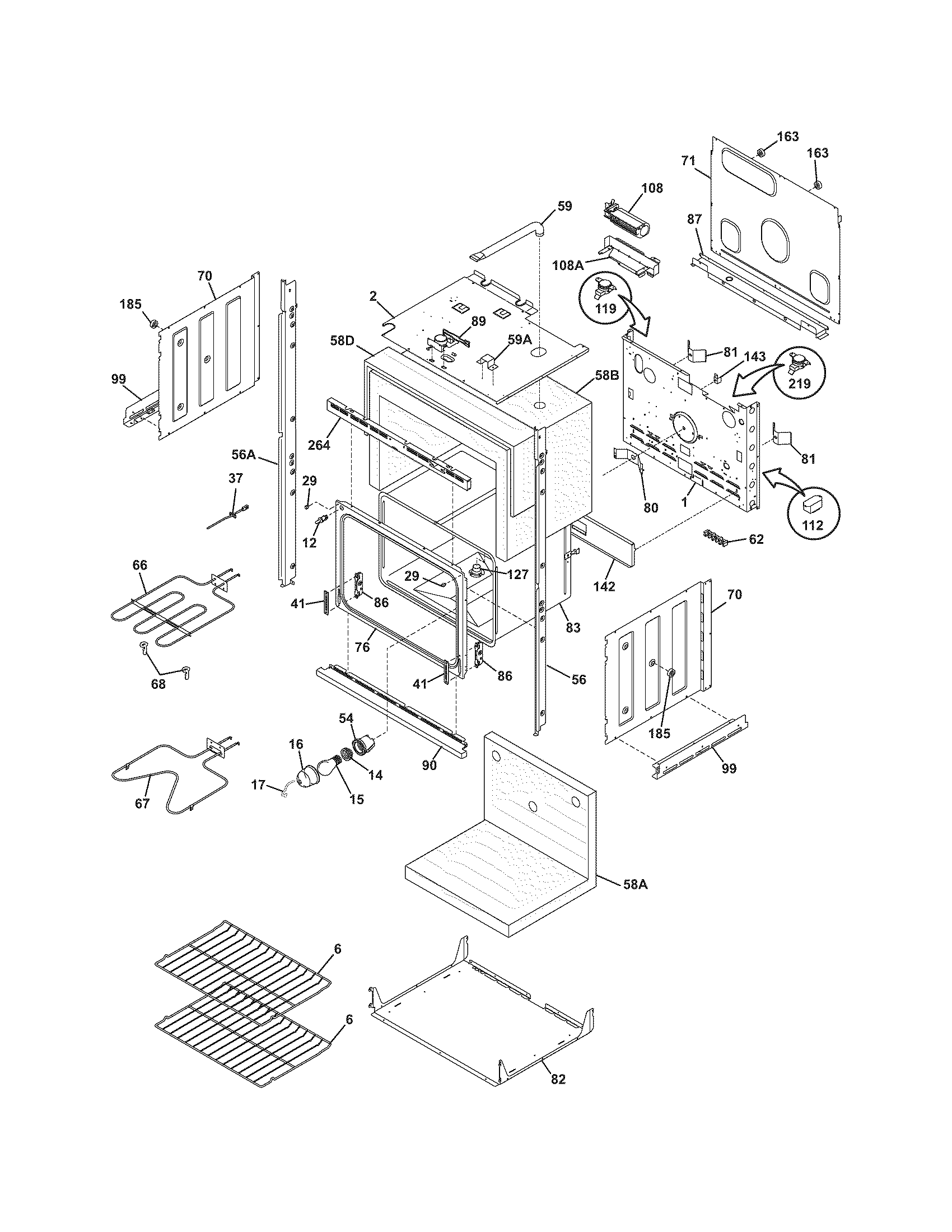 Frigidaire FEB27T5DSC lower oven diagram