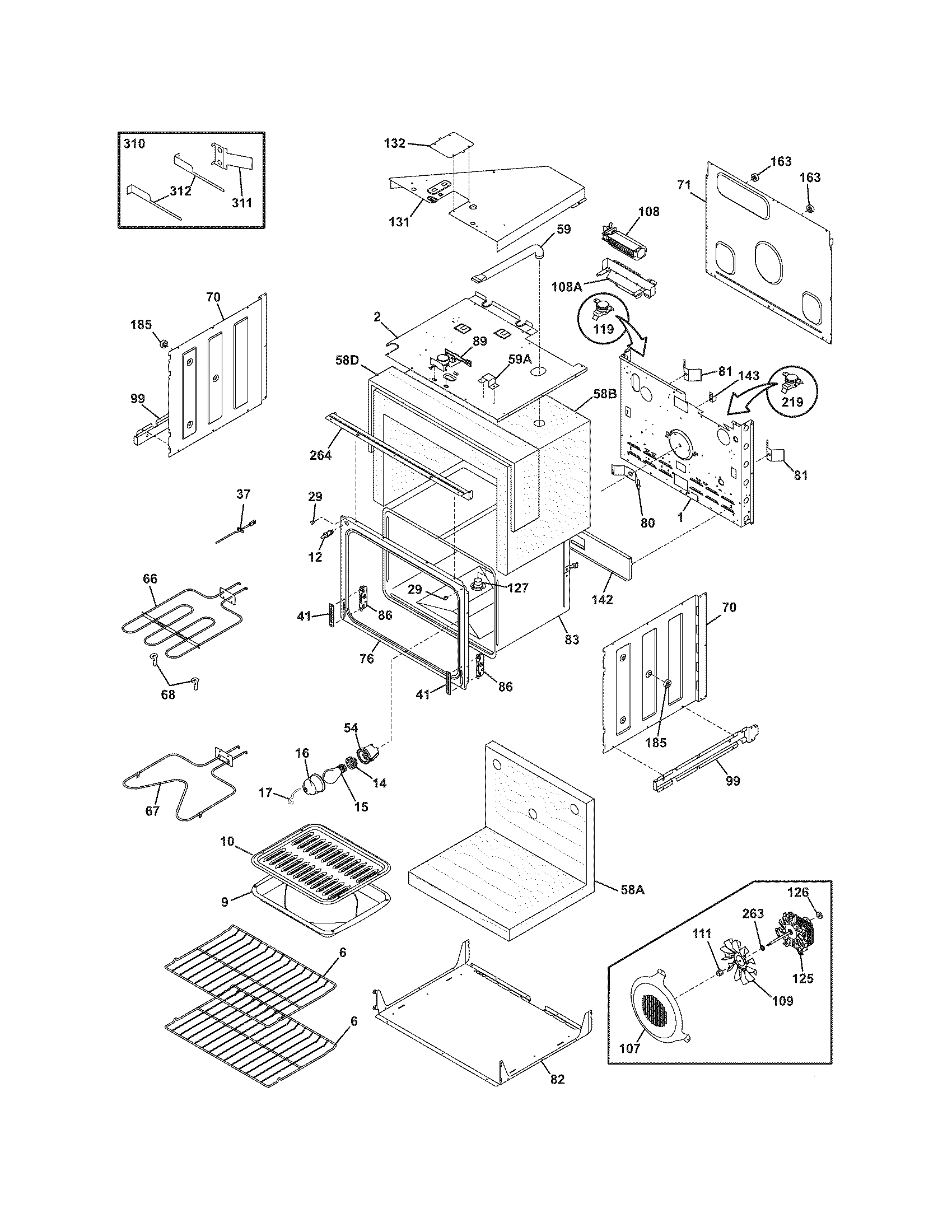 Frigidaire FEB27T6DSC upper oven diagram