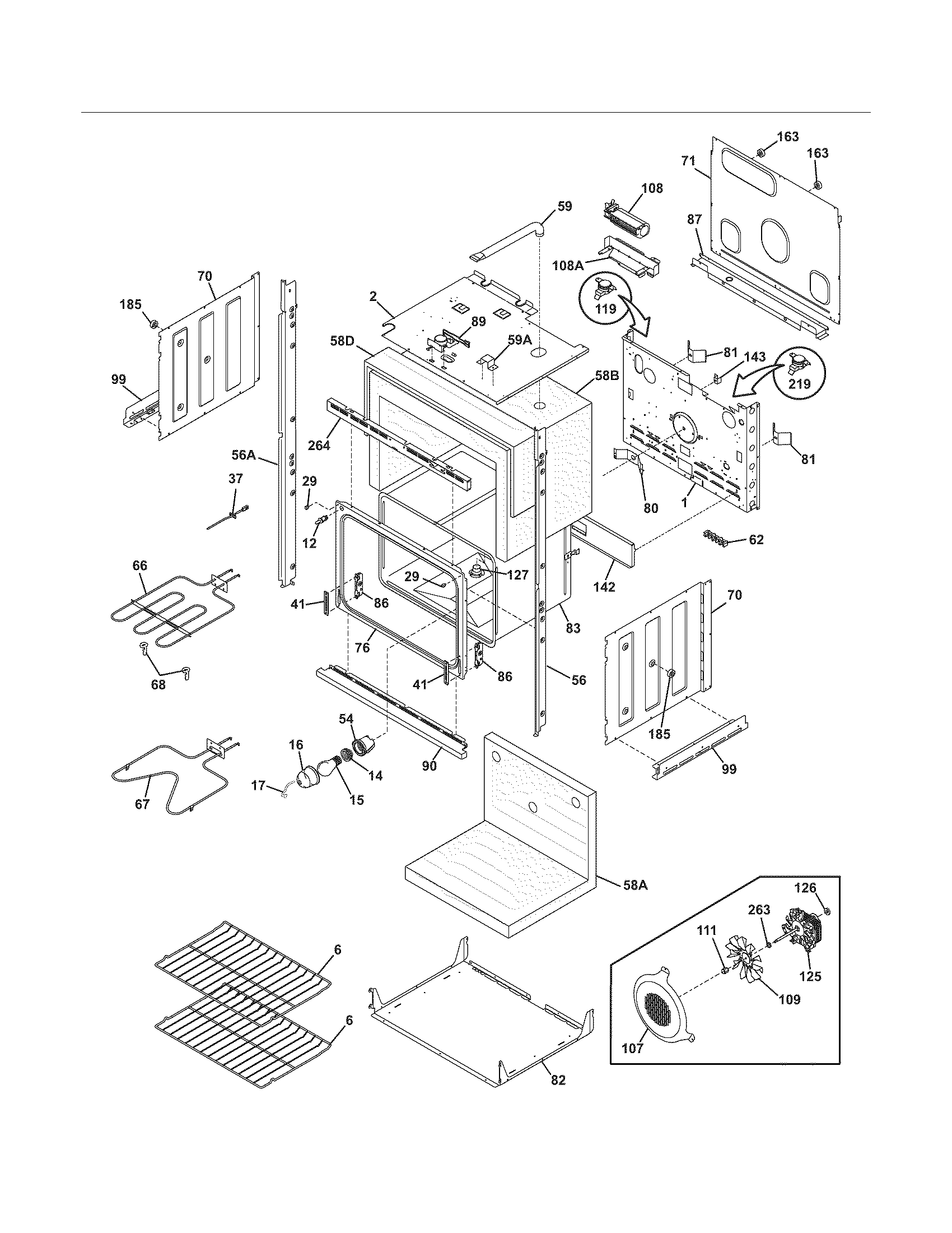 Frigidaire FEB27T6DSC lower oven diagram