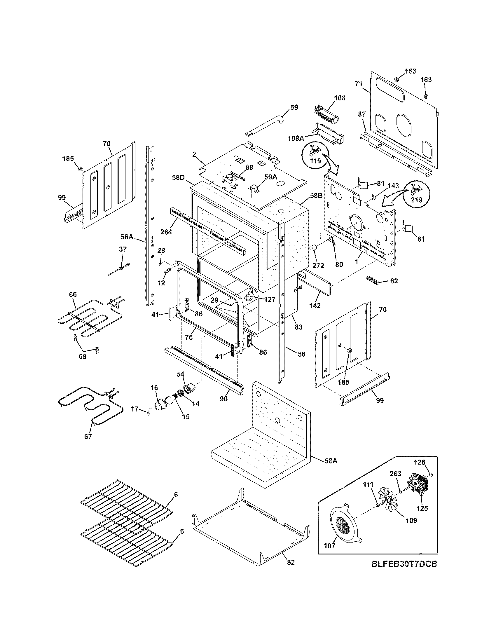 Frigidaire FEB30T7DCC lower oven diagram