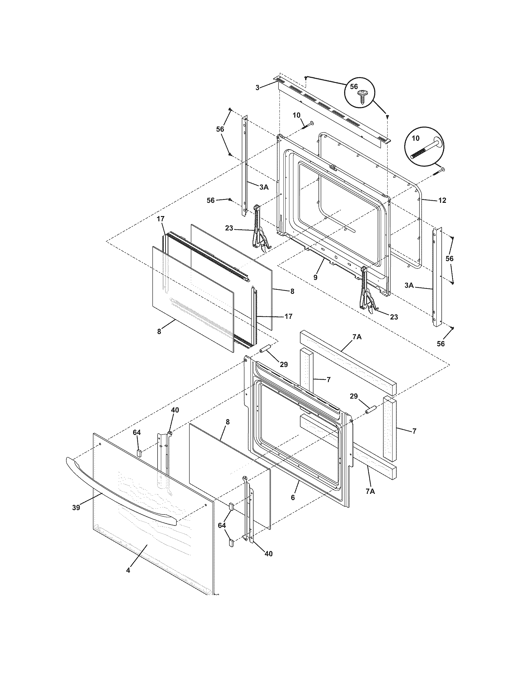 Frigidaire GLEB30T9DQC doors diagram