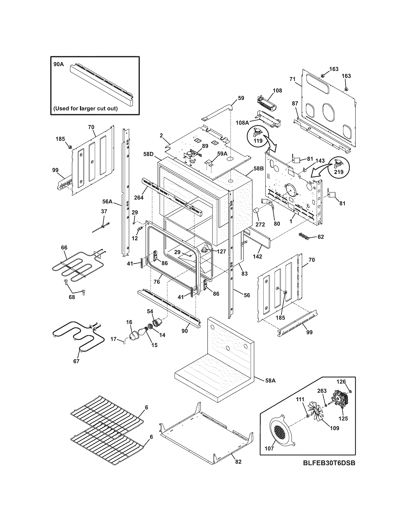 Frigidaire FEB30T6DSC lower oven diagram
