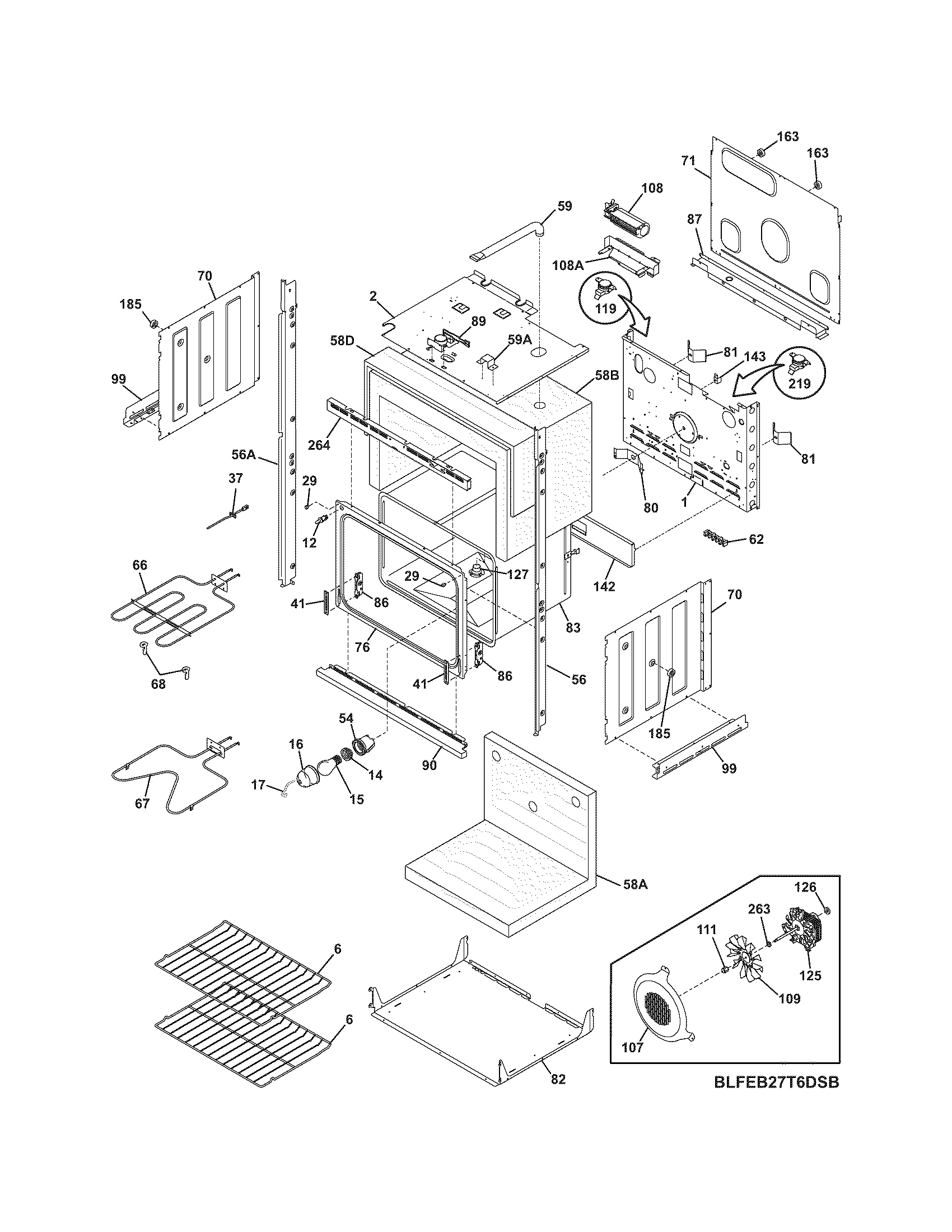 Frigidaire FEB27T7DCC lower oven diagram