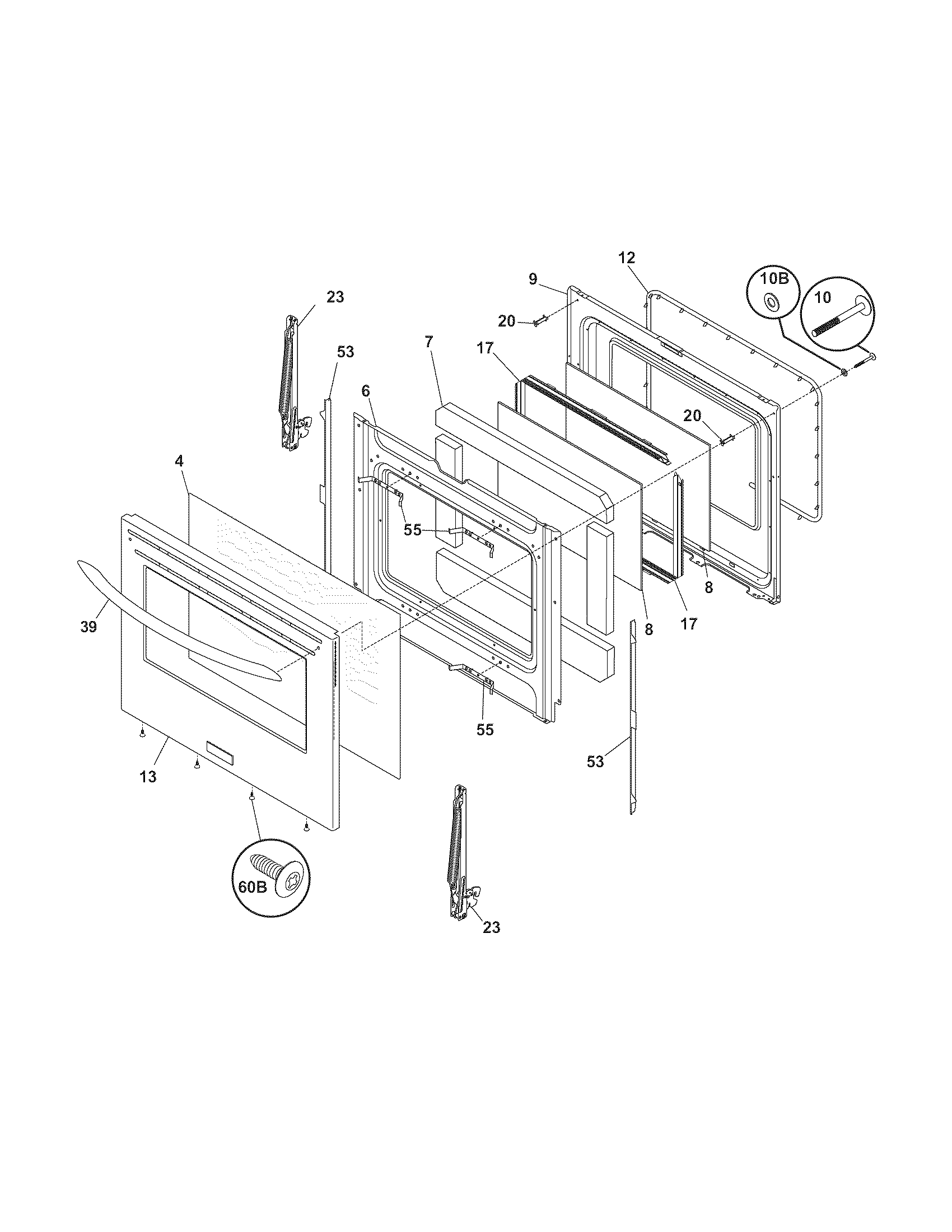 Frigidaire PLGFMZ96ECC door diagram