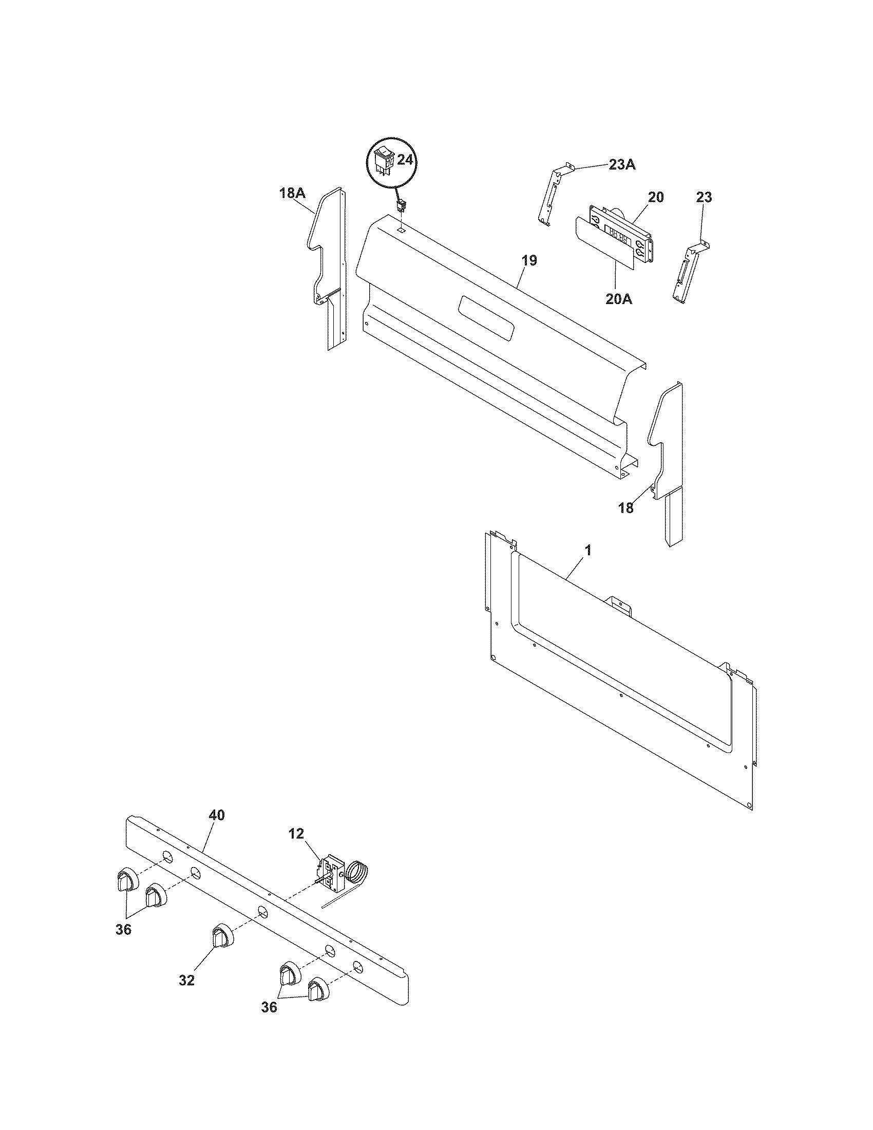 Kenmore 79070290403 backguard diagram