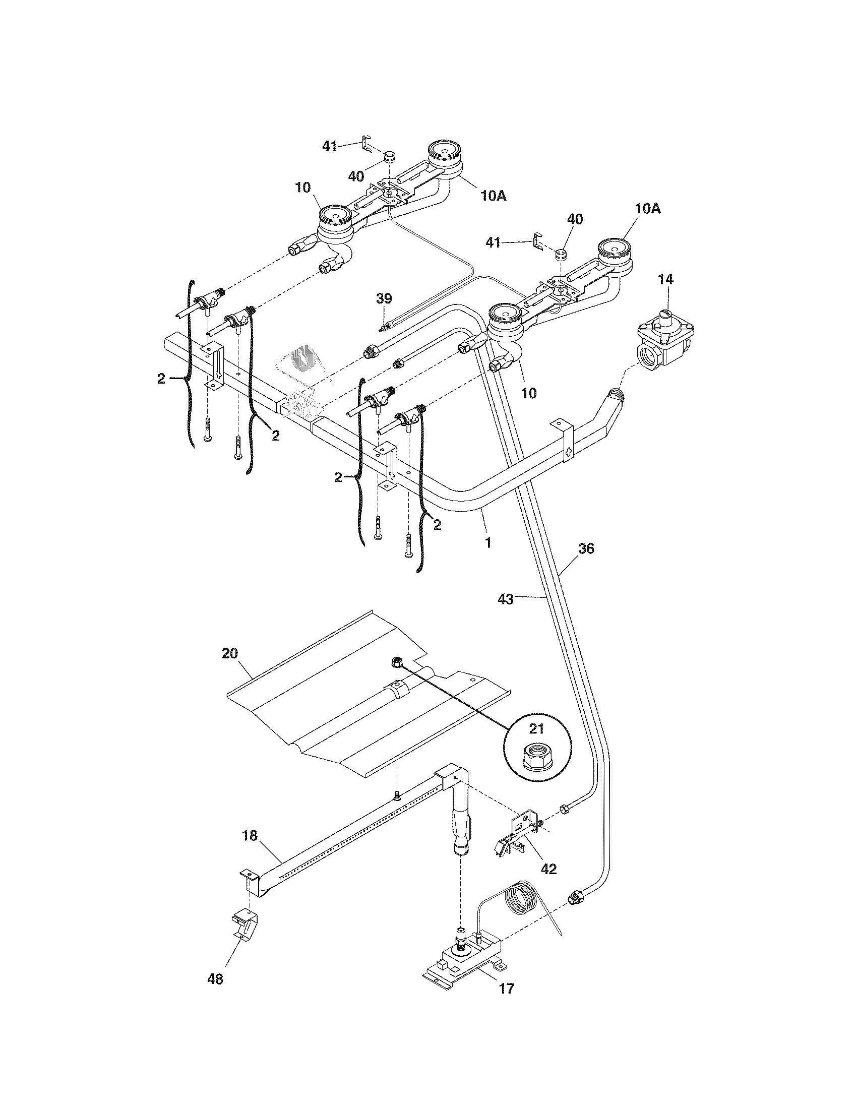 Kenmore 79070261403 burner diagram