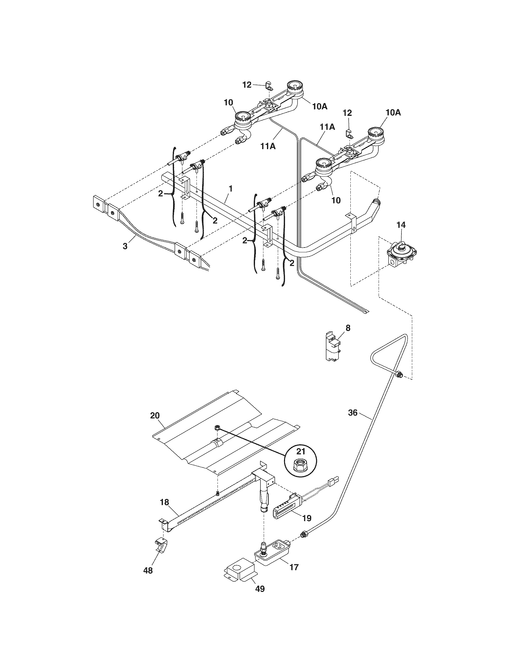 Kenmore 79070271403 burner diagram