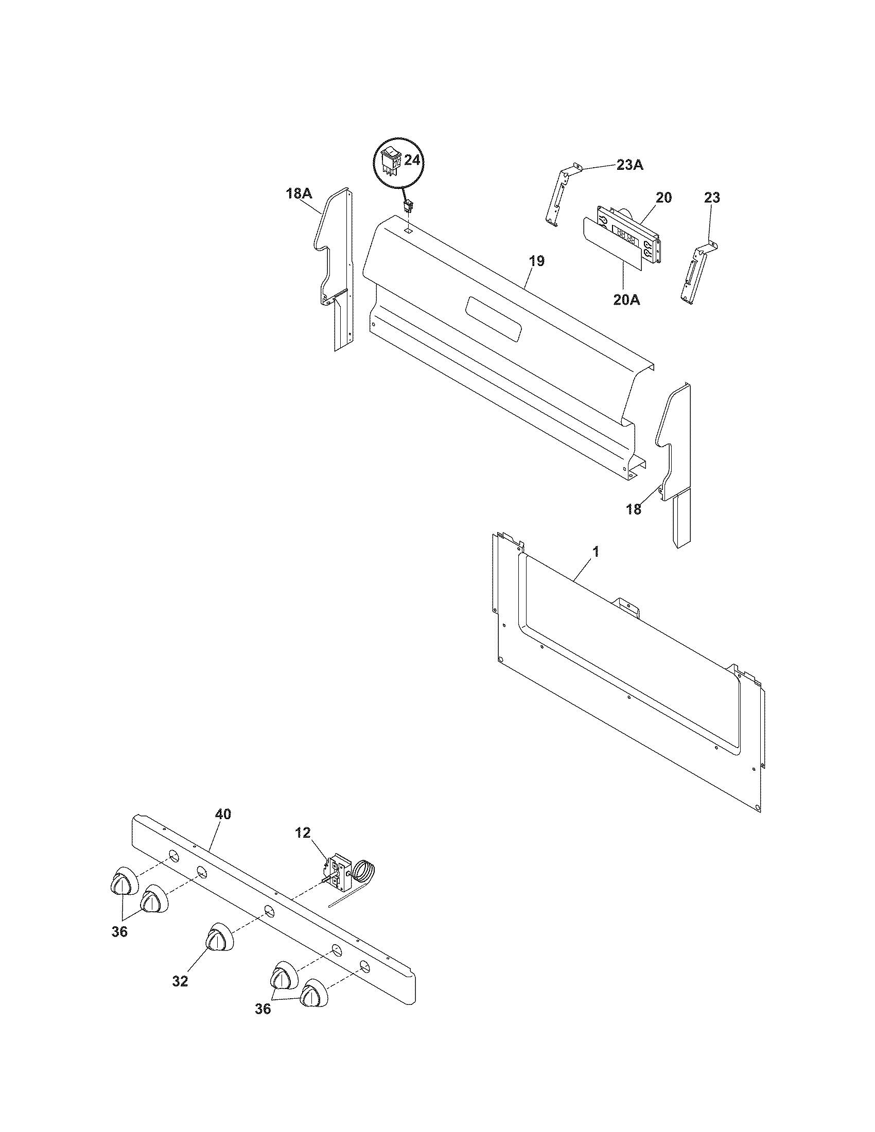 Kenmore 79070292403 backguard diagram