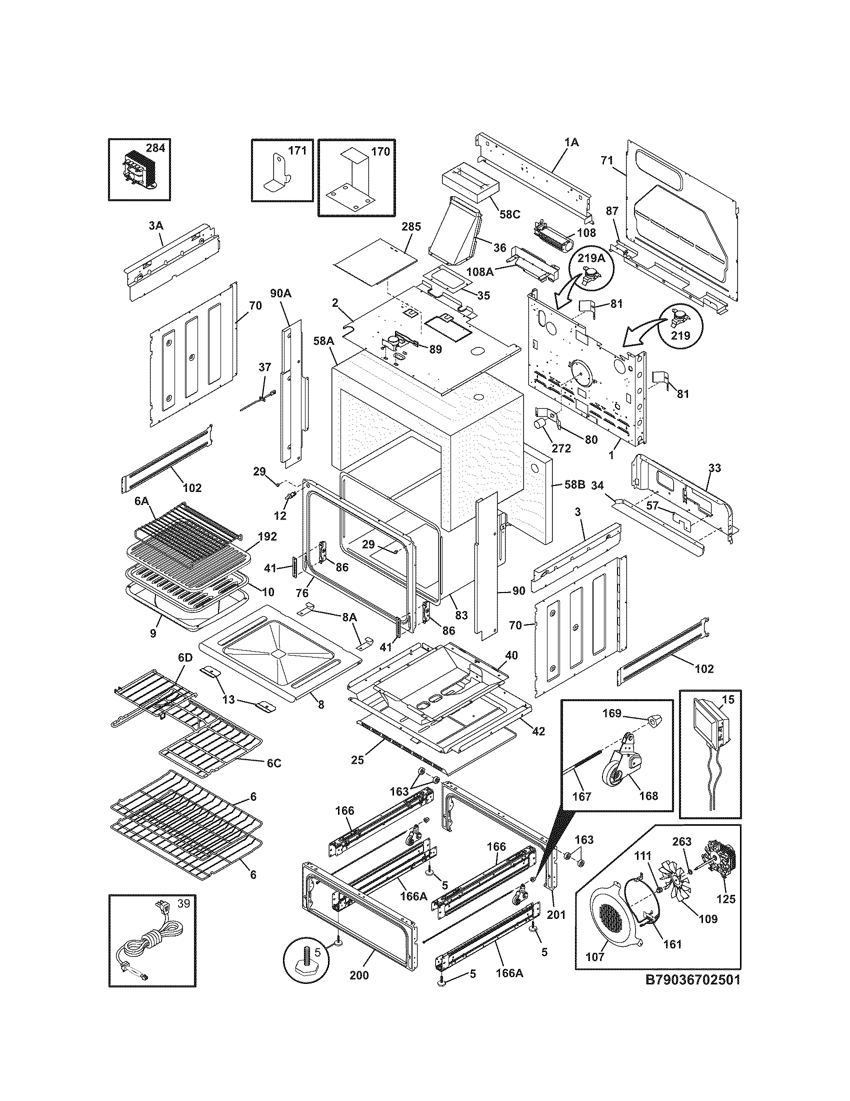 Kenmore Elite 79036704501 body diagram