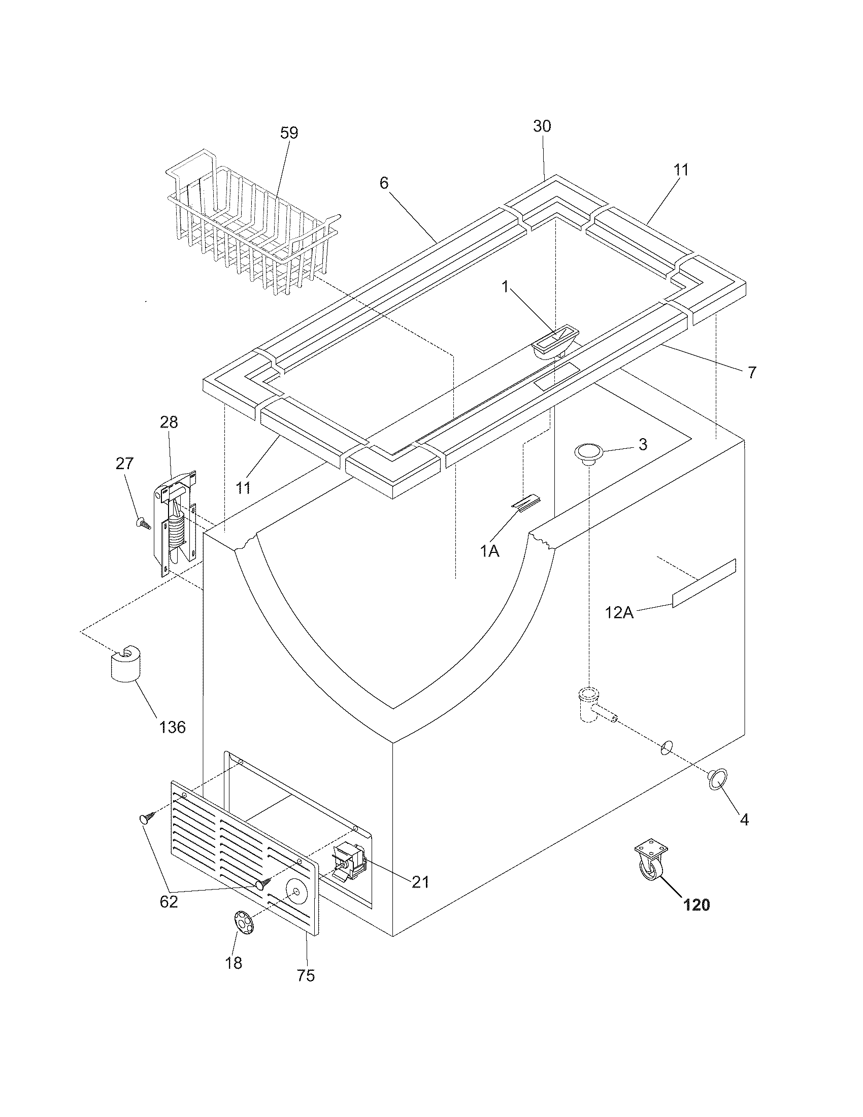 Frigidaire FCCS151FW0 cabinet diagram