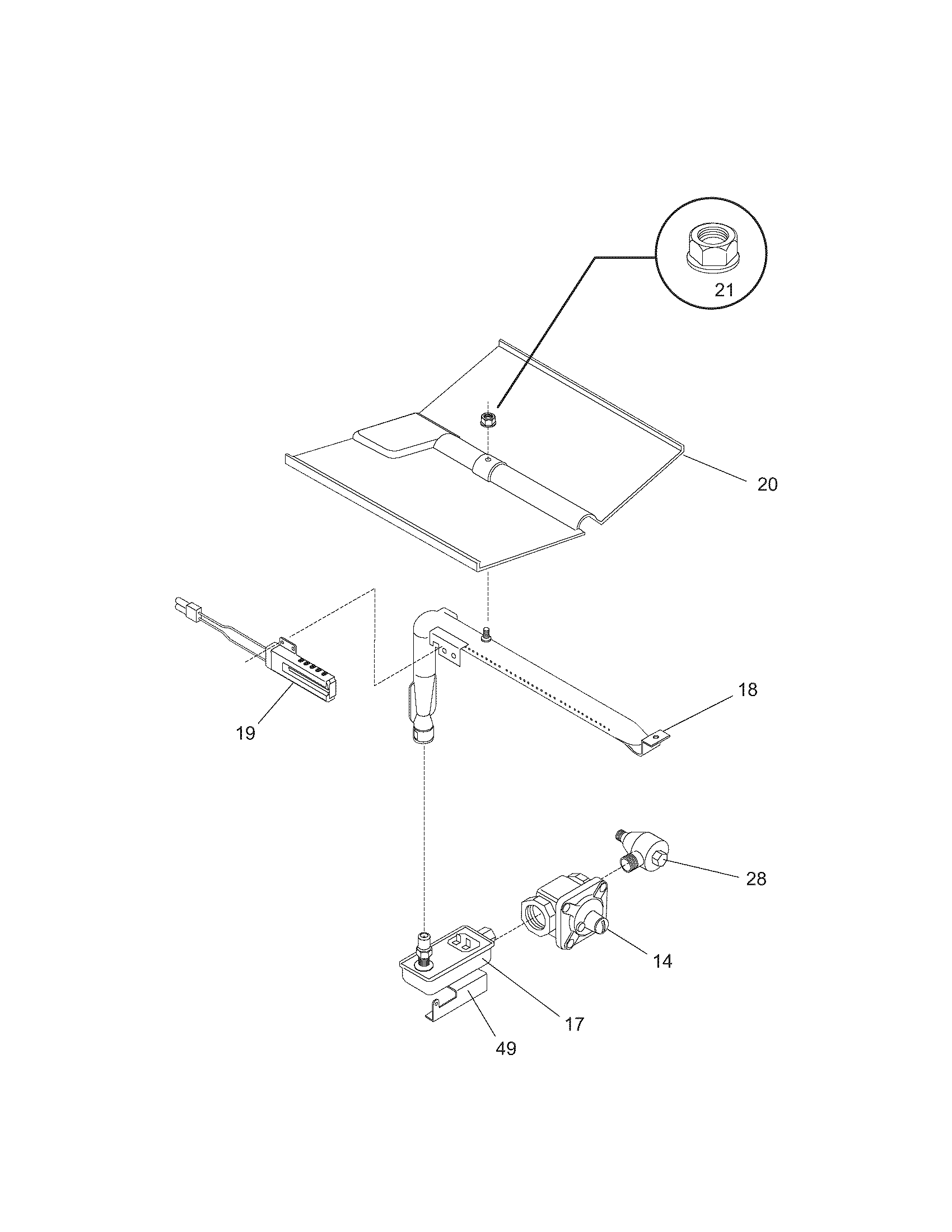 Kenmore 79030179401 burner diagram