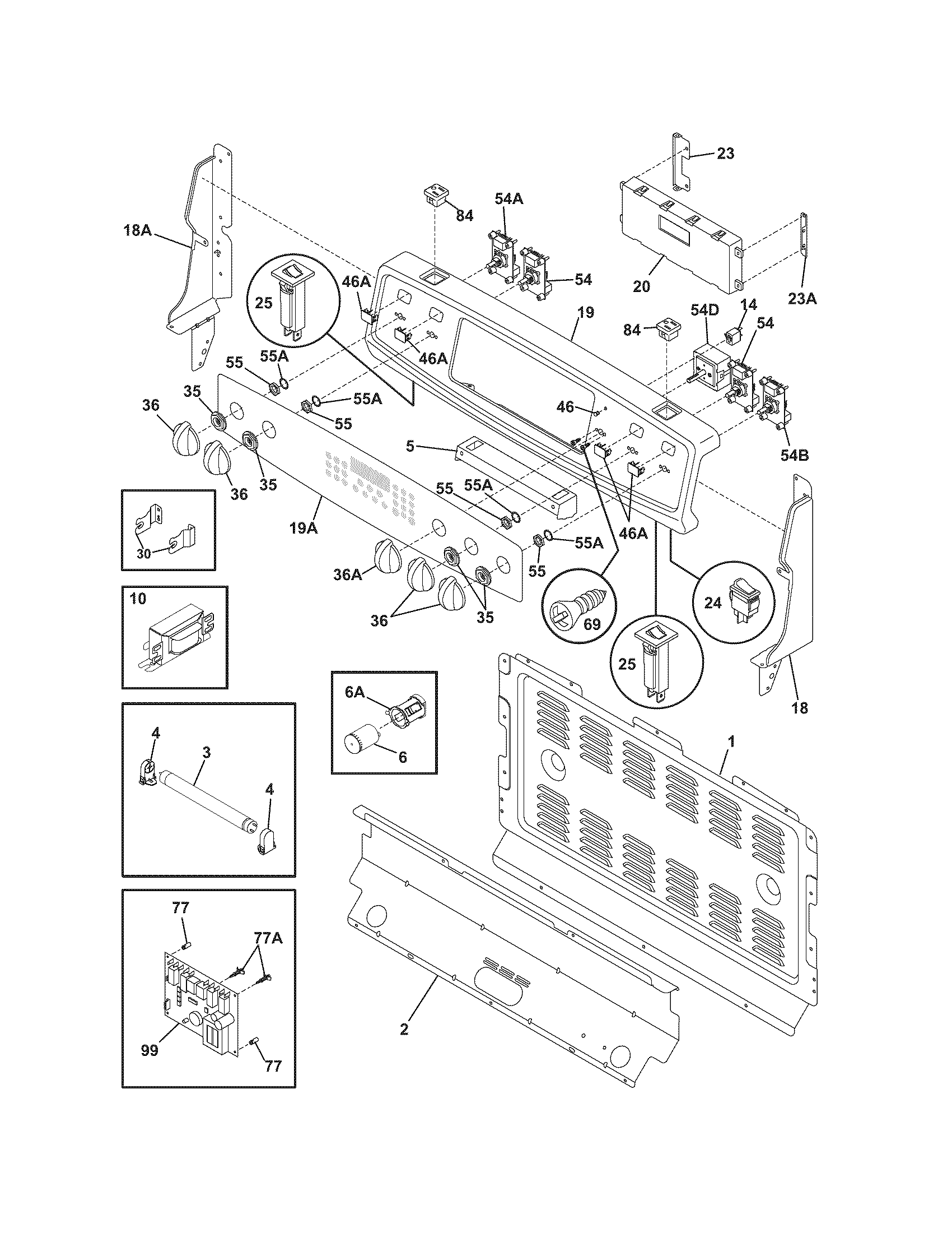 Frigidaire PGLEF388ES2 backguard diagram