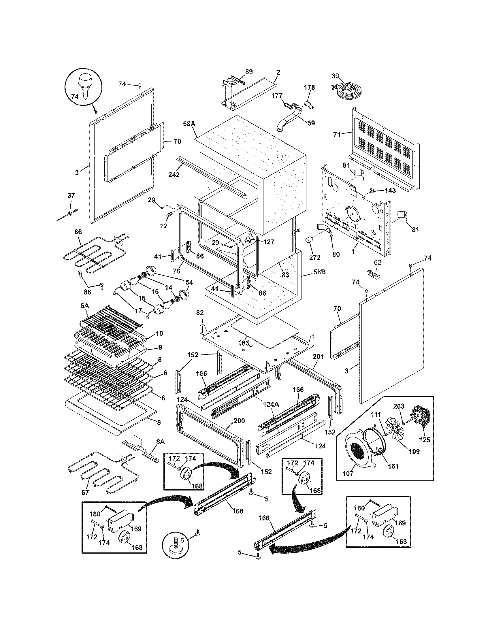 Frigidaire PGLEF388ES2 body diagram
