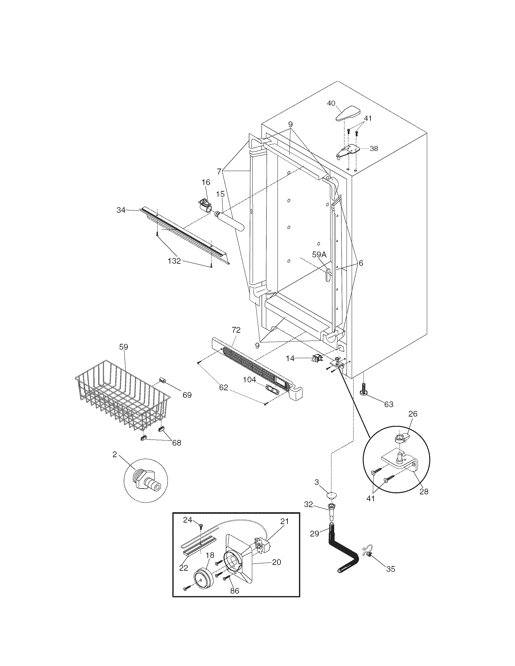 Kenmore 25324722103 cabinet diagram