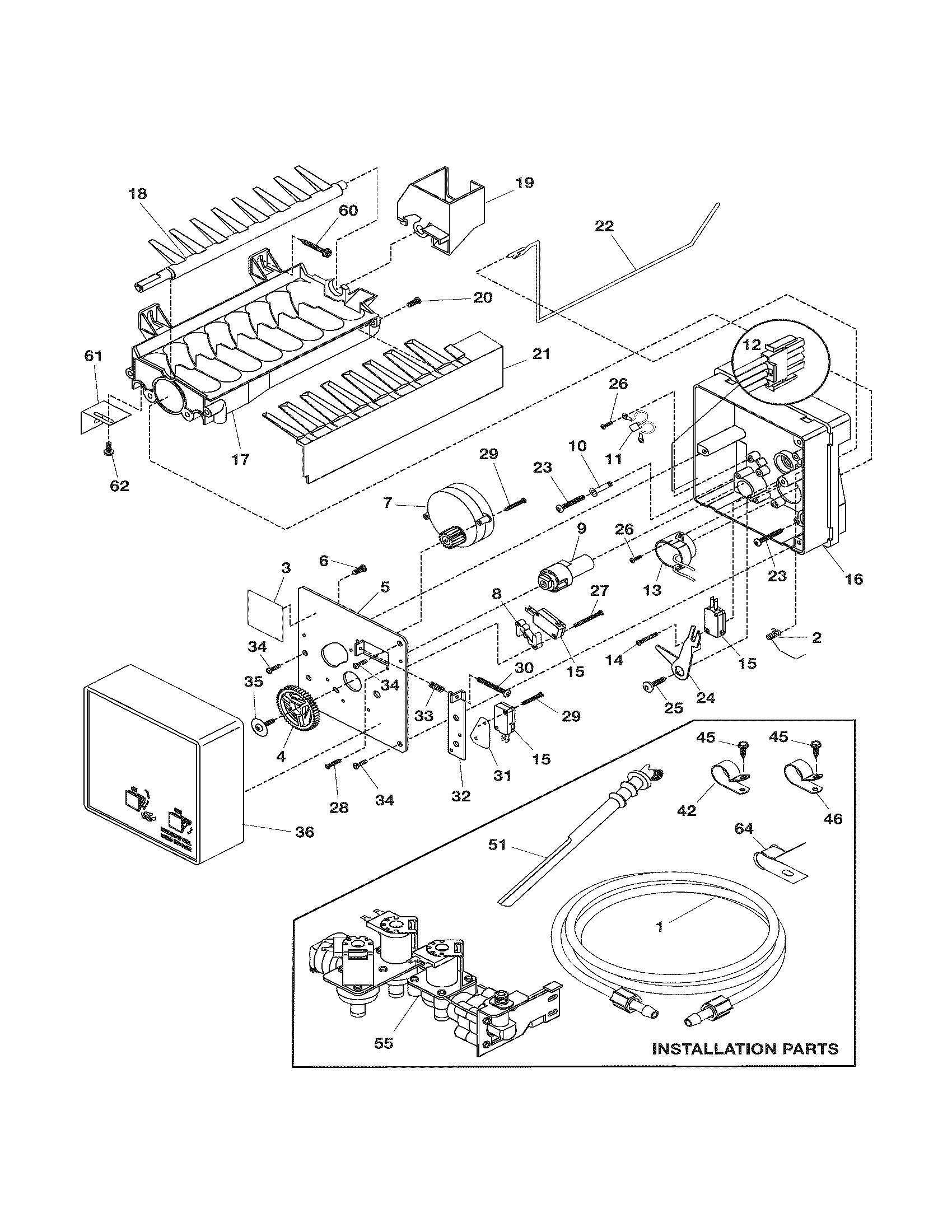 Kenmore 25356979600 ice maker diagram